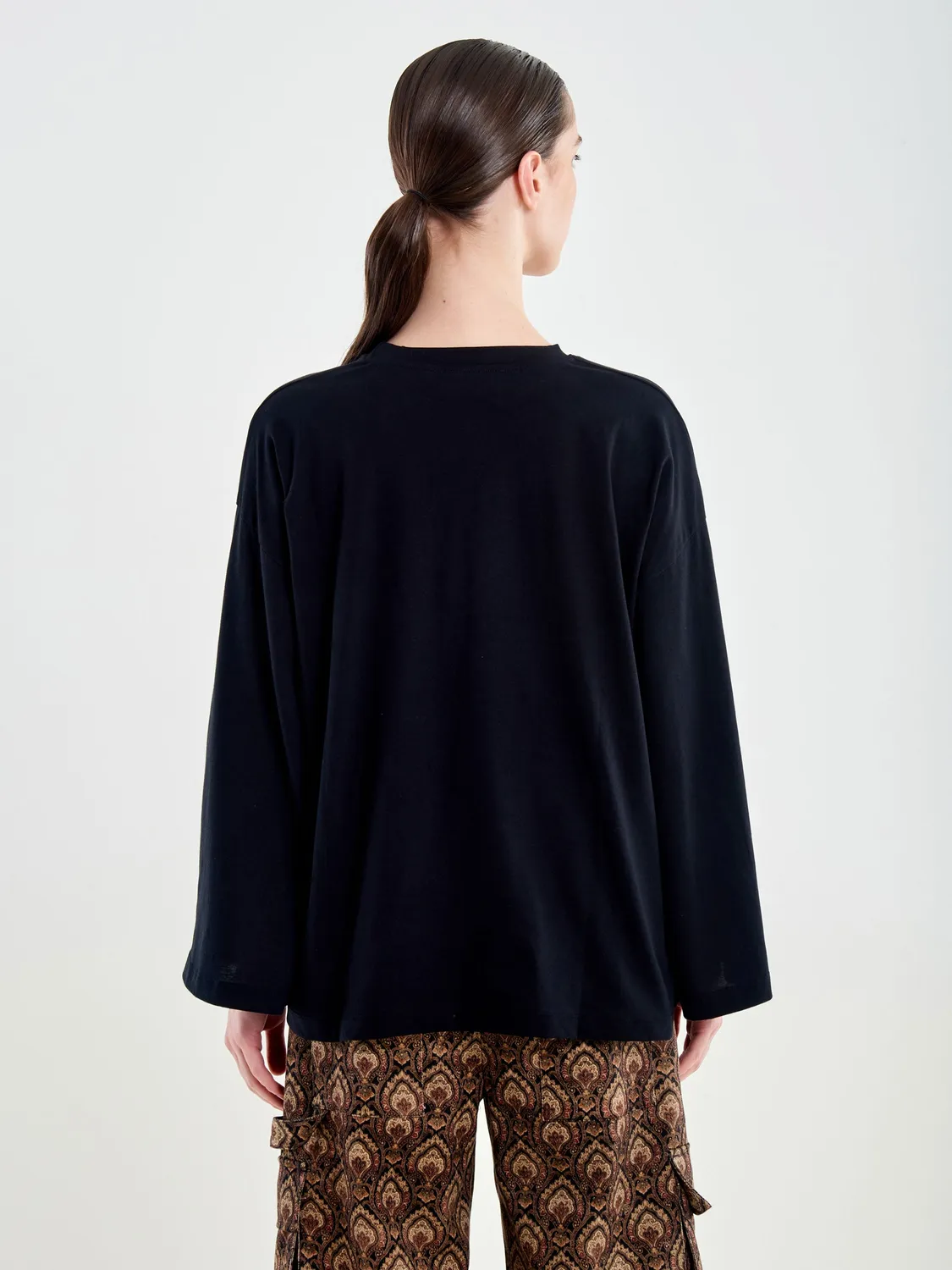 Vicolo T-shirt Maniche Ampie nero Taglia Unica