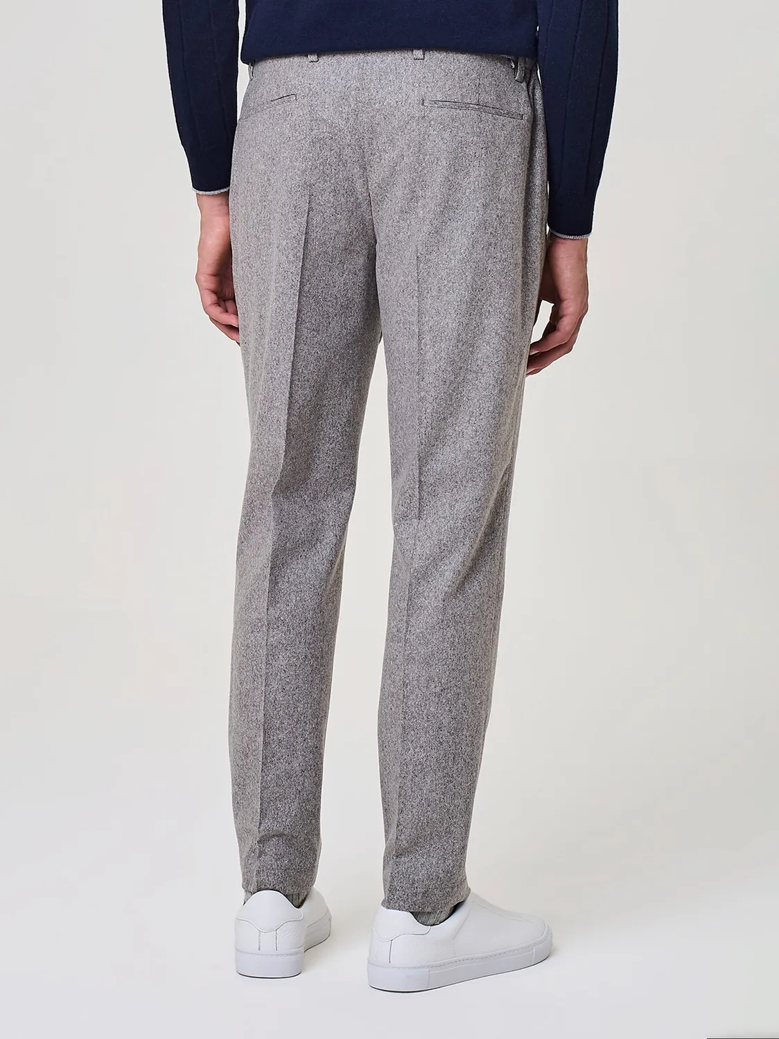 Paul Taylor pantalone tweed misto lana cashmere taupe