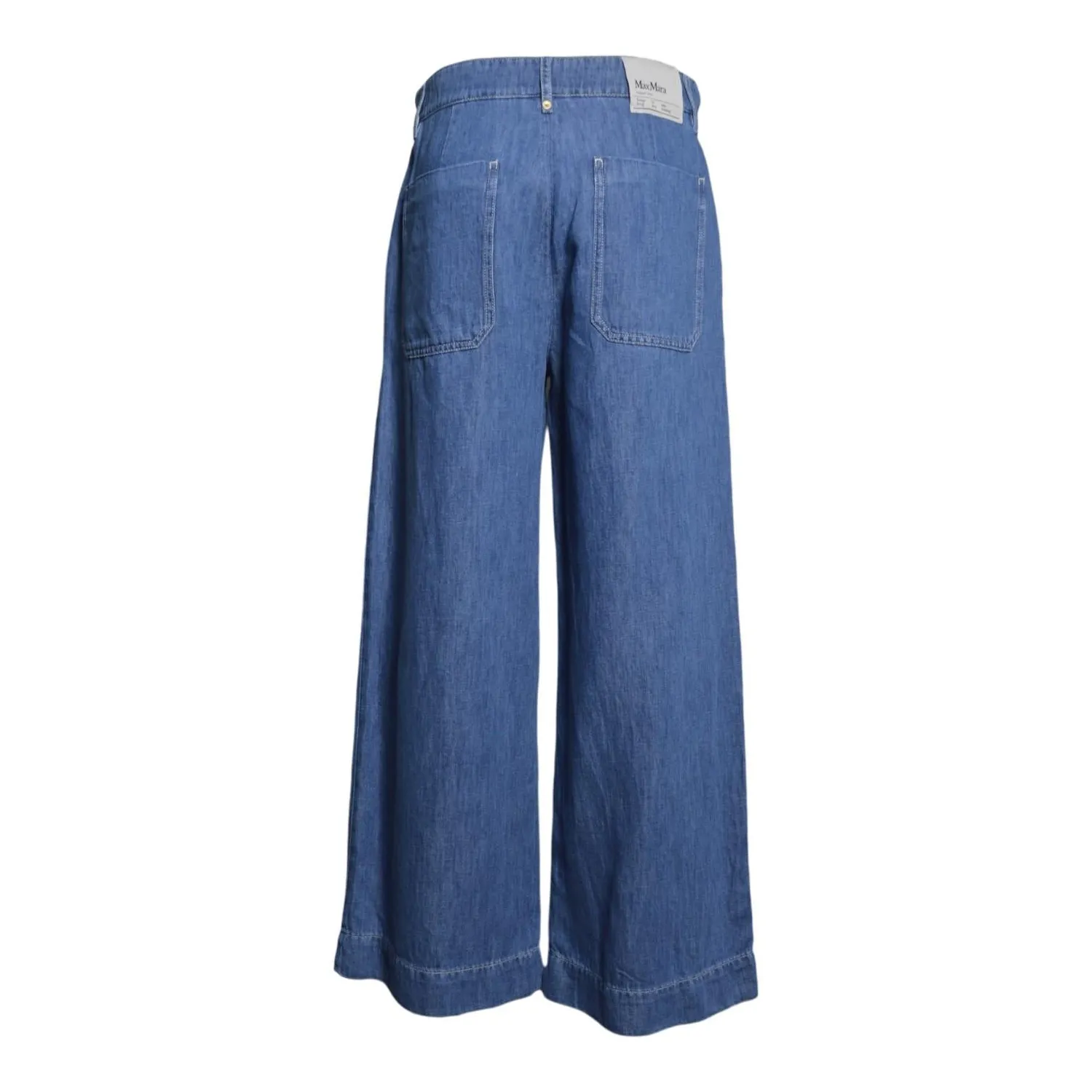 S Max Mara 2619181043600 jeans denim blu cotone lino