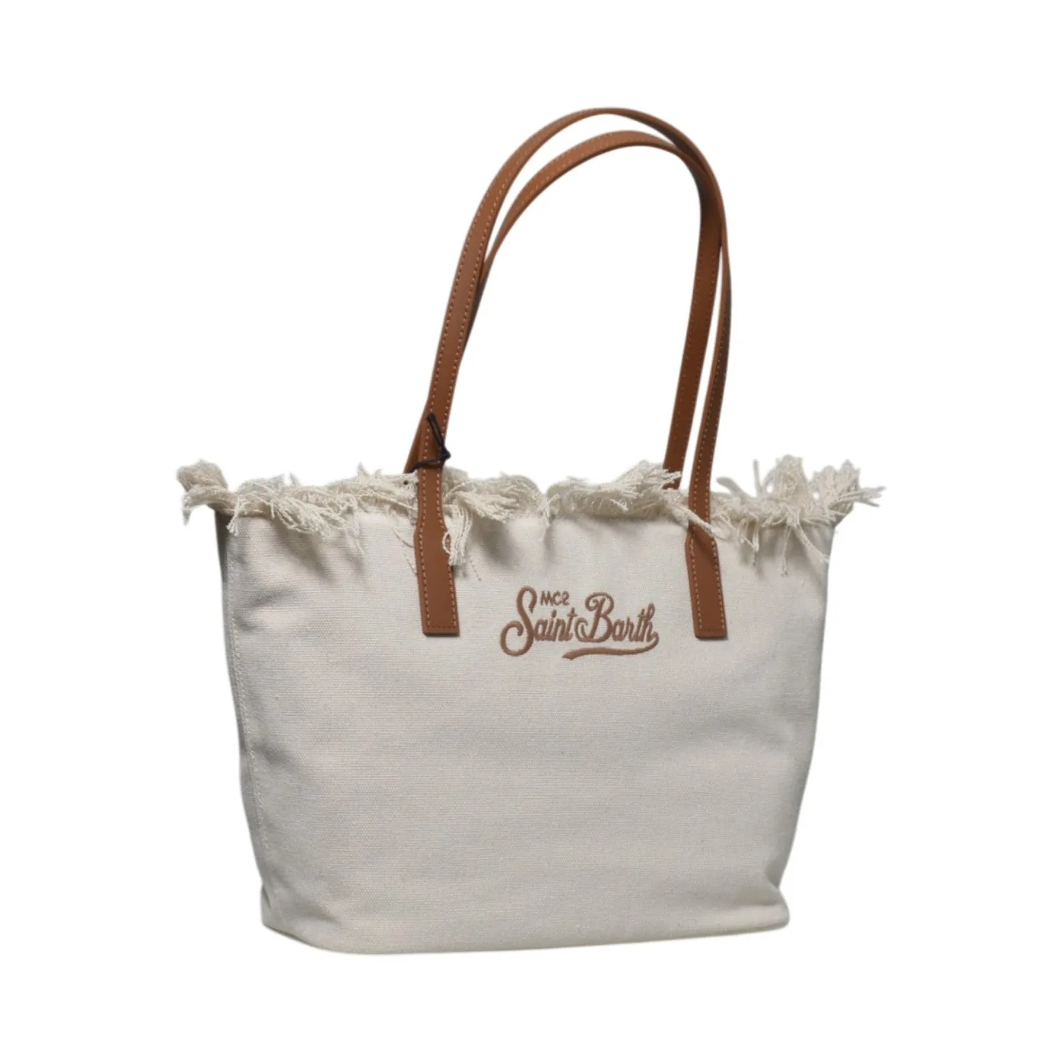 MC2 Saint Barth CBMF001 shopping bag denim bianco frange