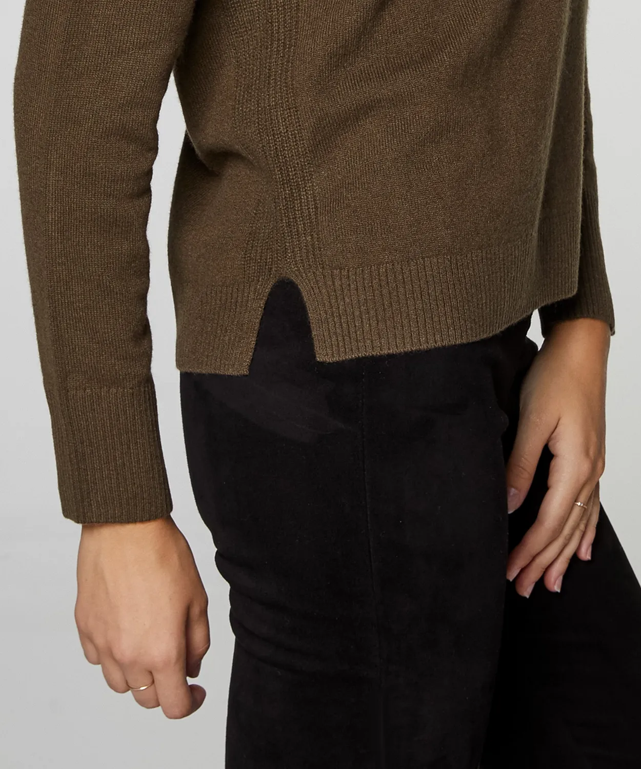 Rodier Maglione Girocollo Cashmere Kaki