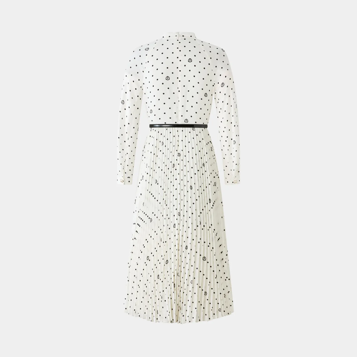 PORTS White Polka Dot Dress vestito pois crema