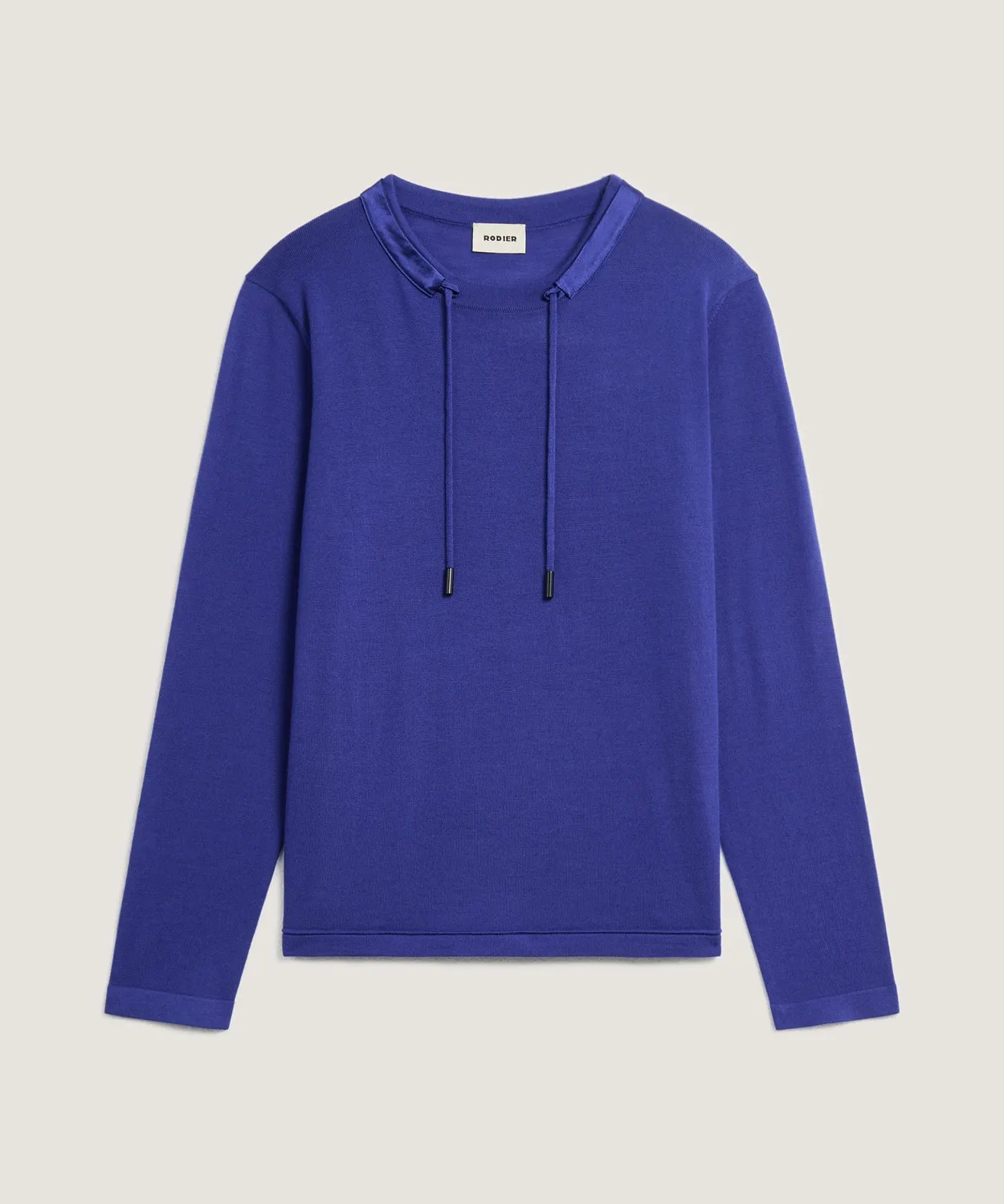Rodier maglione merino girocollo blu oltremare