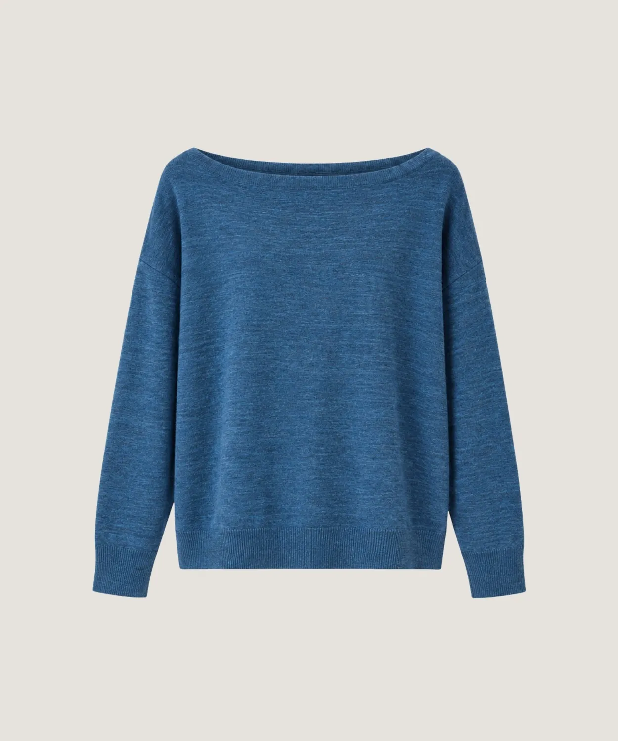 Rodier Maglia Scollo a Barchetta Donna Denim in Lana