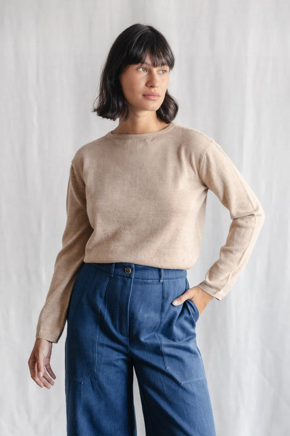 Jyoti Fair Works Navan cardigan baby alpaca beige