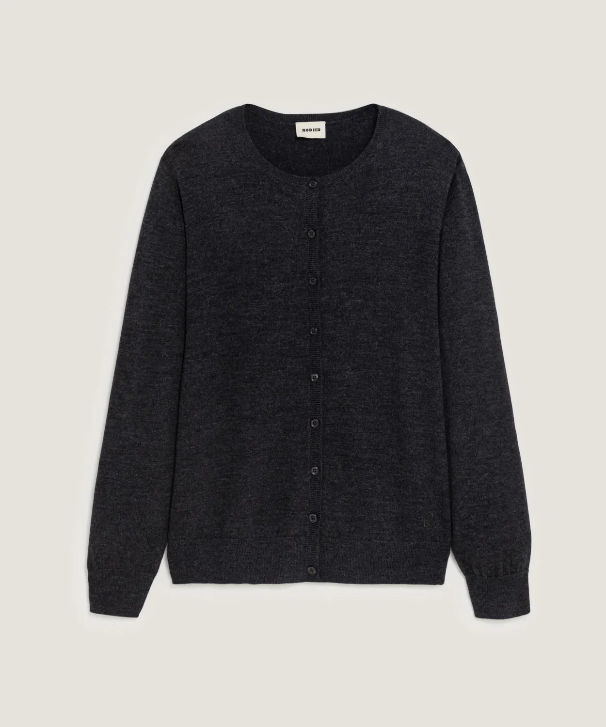 Rodier cardigan lana merino grigio antracite