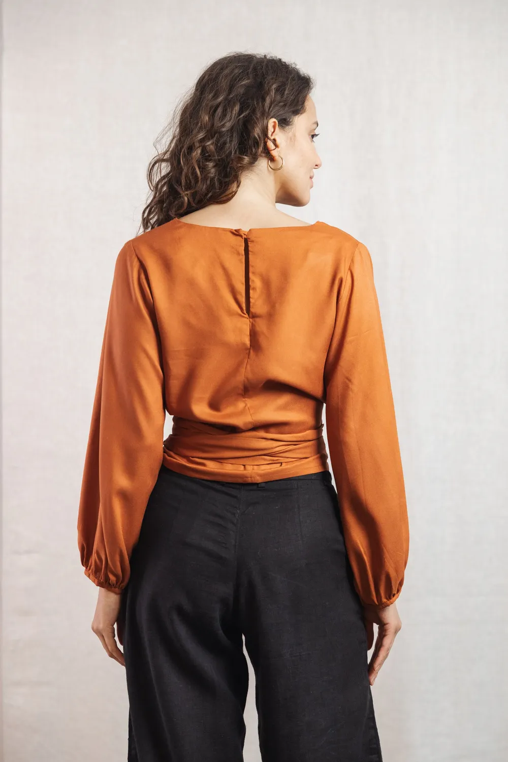 Jyoti Fair Works Prasoon blusa ruggine in viscosa