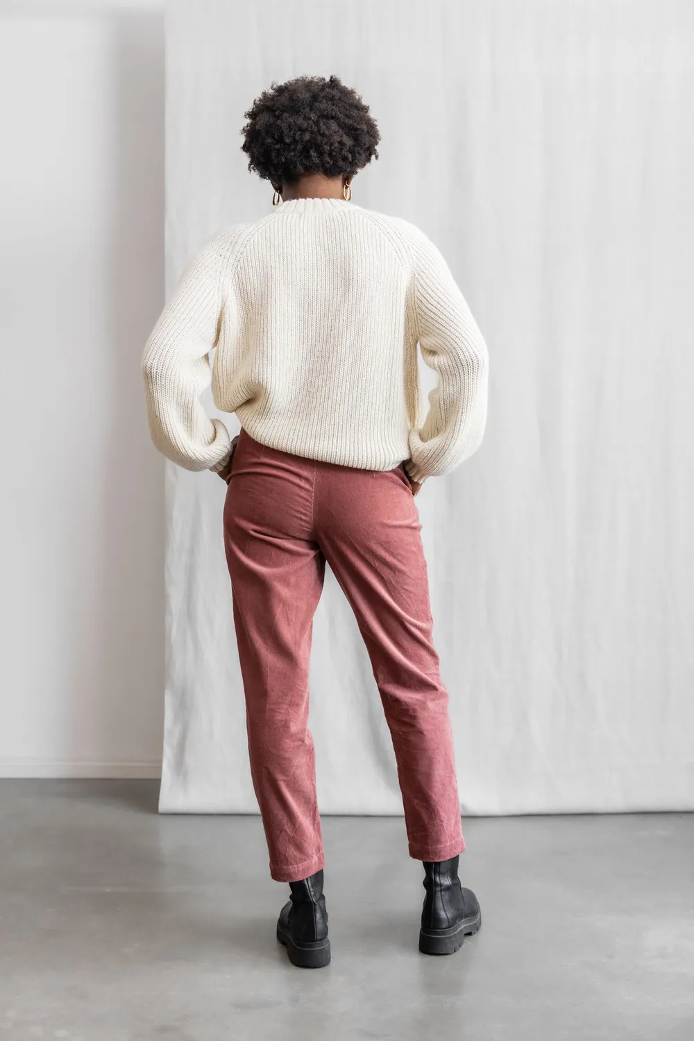Jyoti Suhrut pantaloni velluto rosa antico