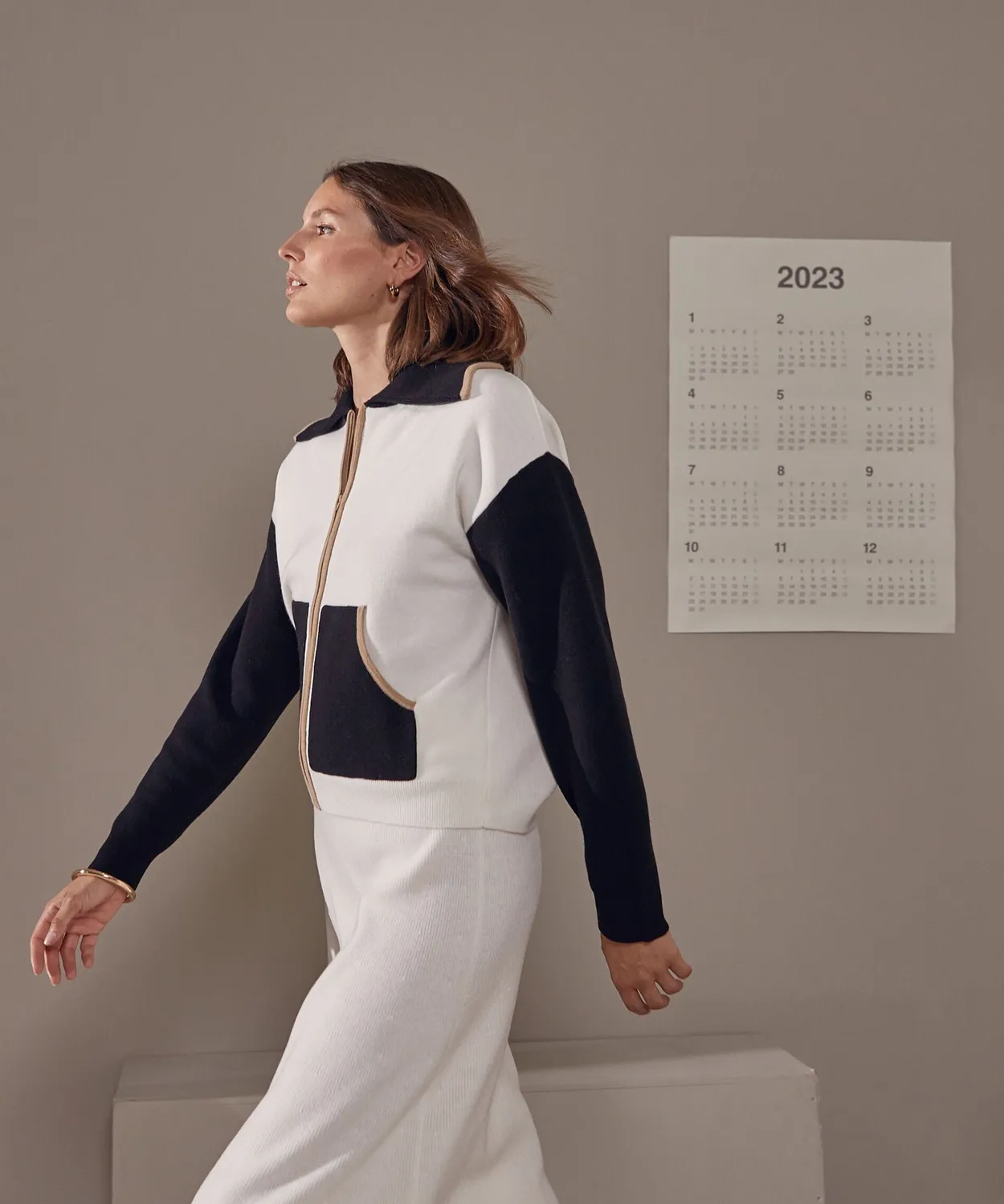 Rodier giacca zip maglia Milano bianca