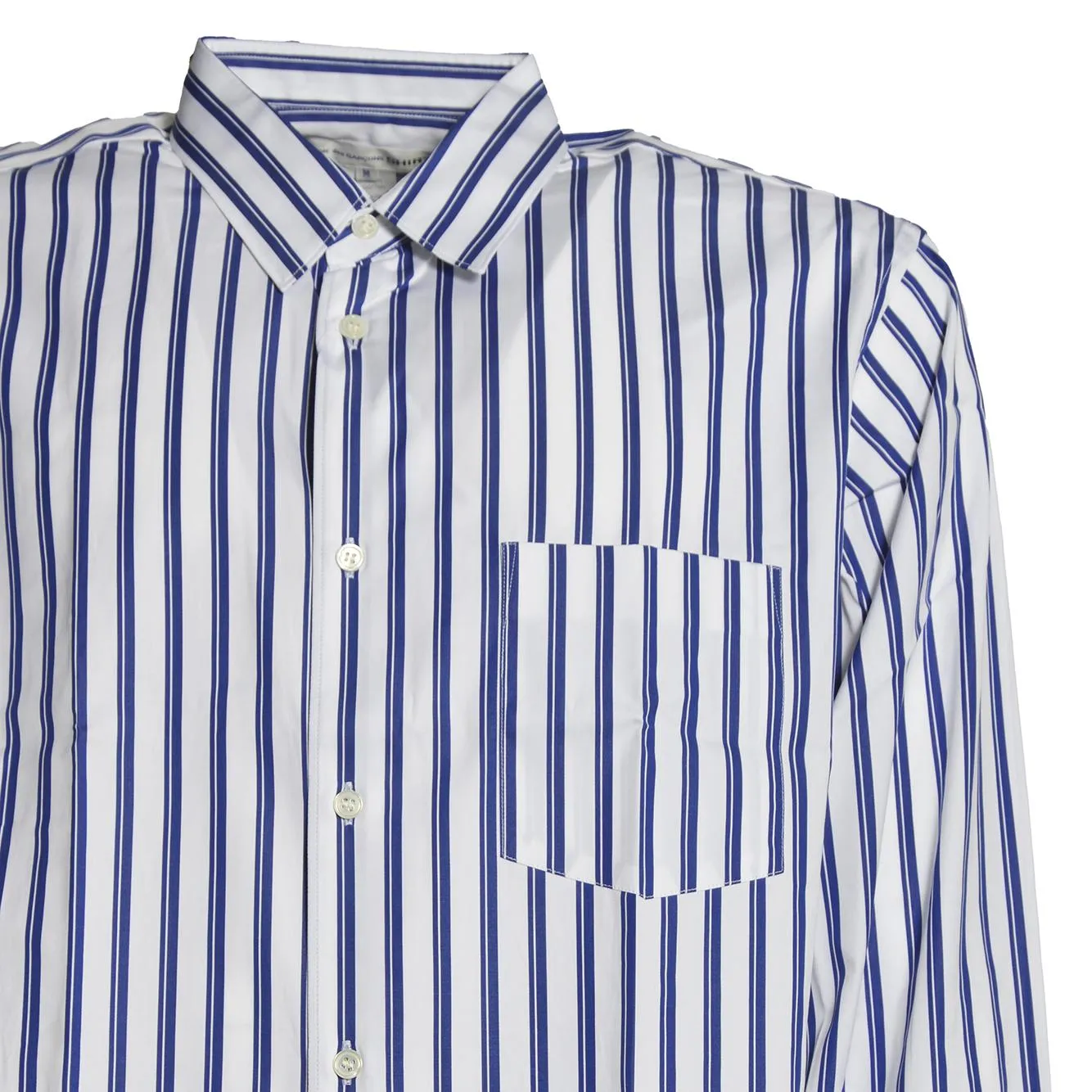 Comme des Garçons Shirt FZB115PER camicia riga bianco blu