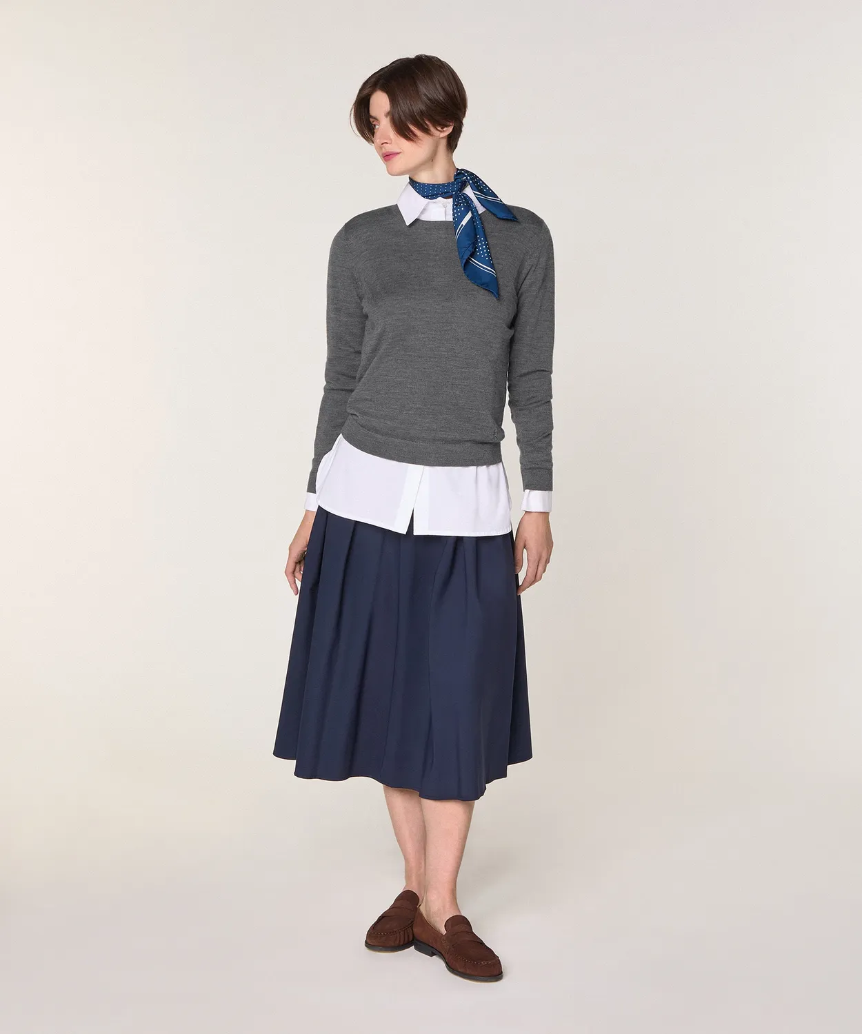 Rodier Maglione Girocollo Lana Merino Grigio Scuro 38