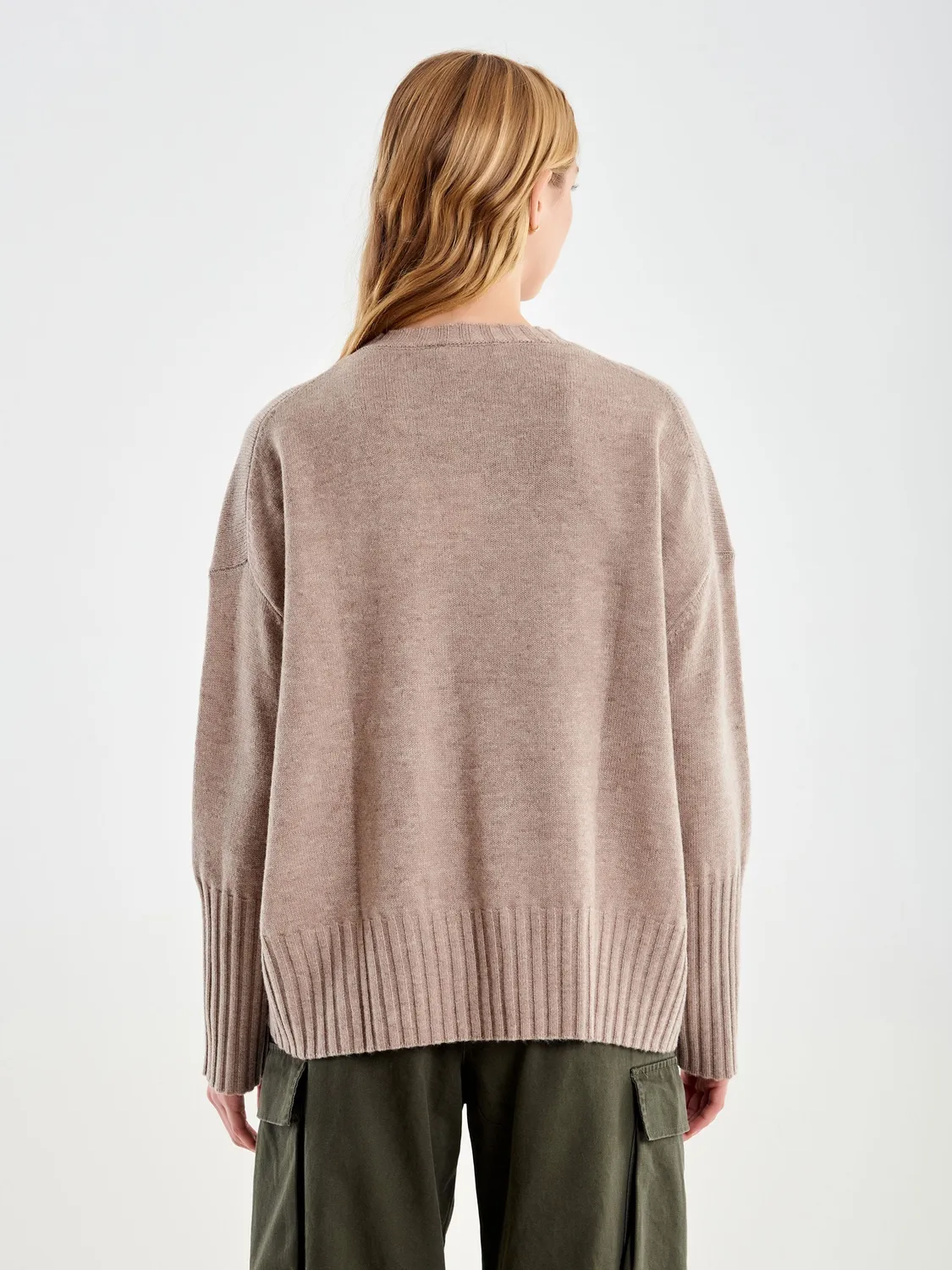 Vicolo pull girocollo beige lana 100% taglia unica