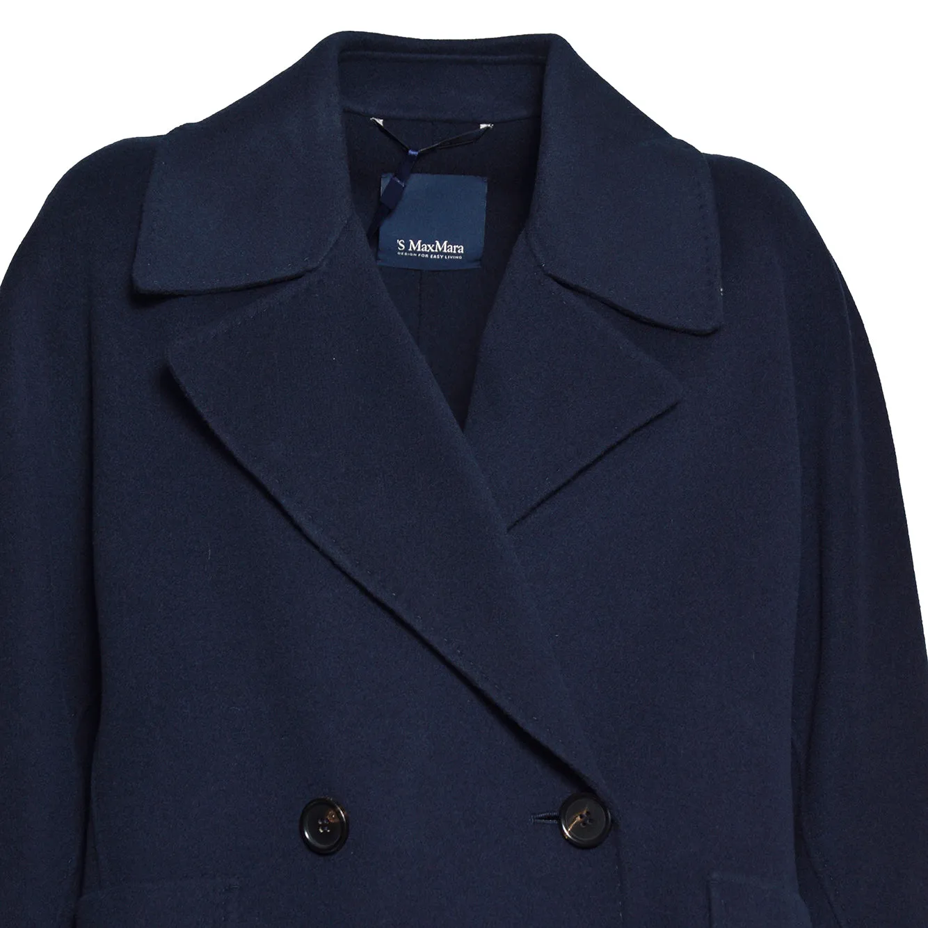 S Max Mara Adele cappotto donna blu notte lana vergine