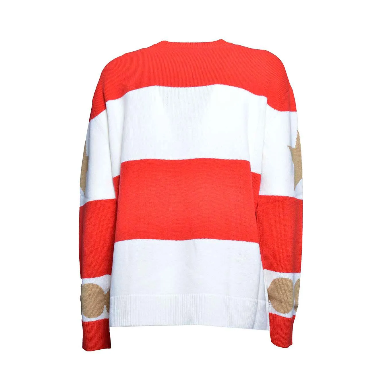 Max Mara Dirce 2421366121600 pullover donna rosso bianco lana