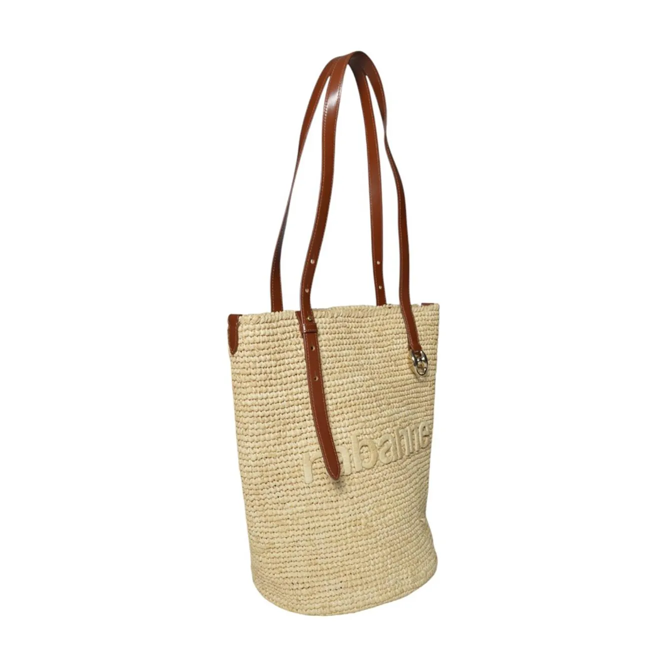 Rabanne 24PSS0438NAT016 tote rafia paglia donna