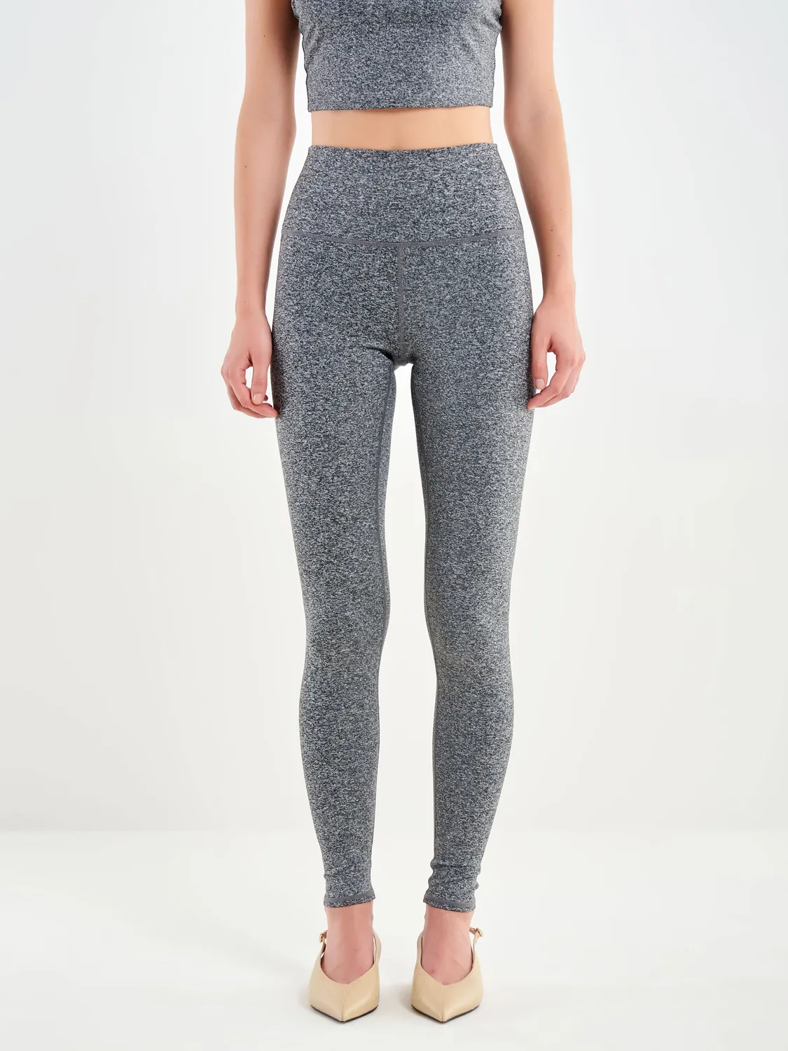 Vicolo Leggings Basic in Jersey grigio elasticizzato