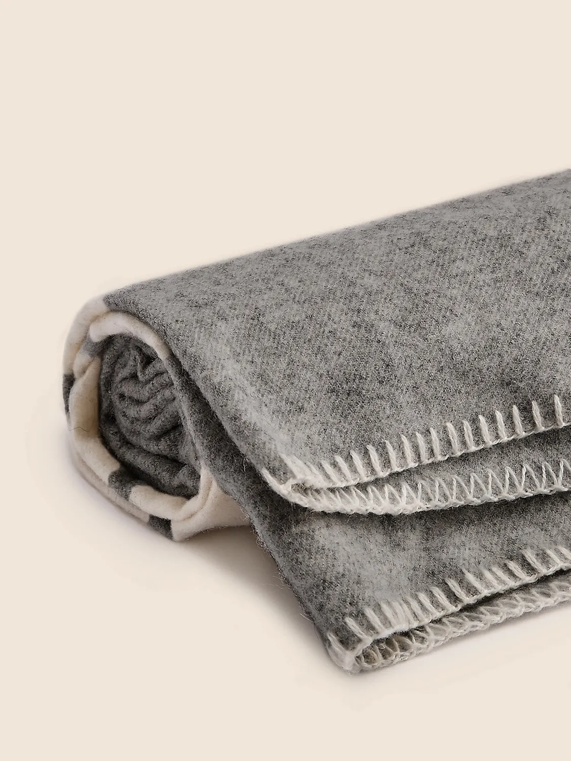 Paul Taylor plaid righe coperta grigia 170x136 cm