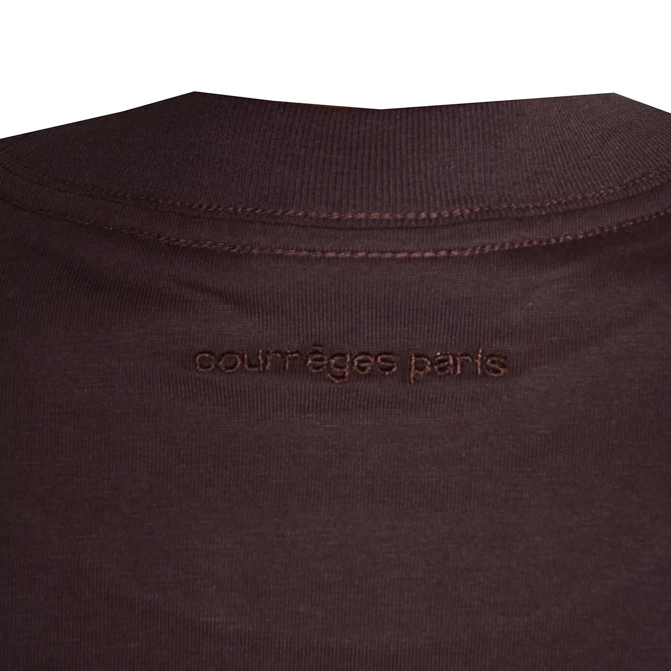 Courregès 326JTS217JS0233 t-shirt donna marrone cotone