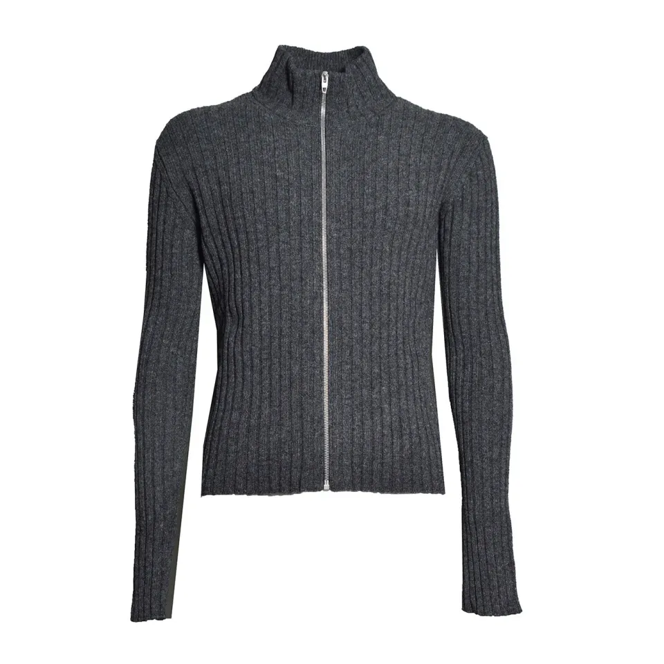 Jil Sander J22HP0063J14850 cardigan grigio zip