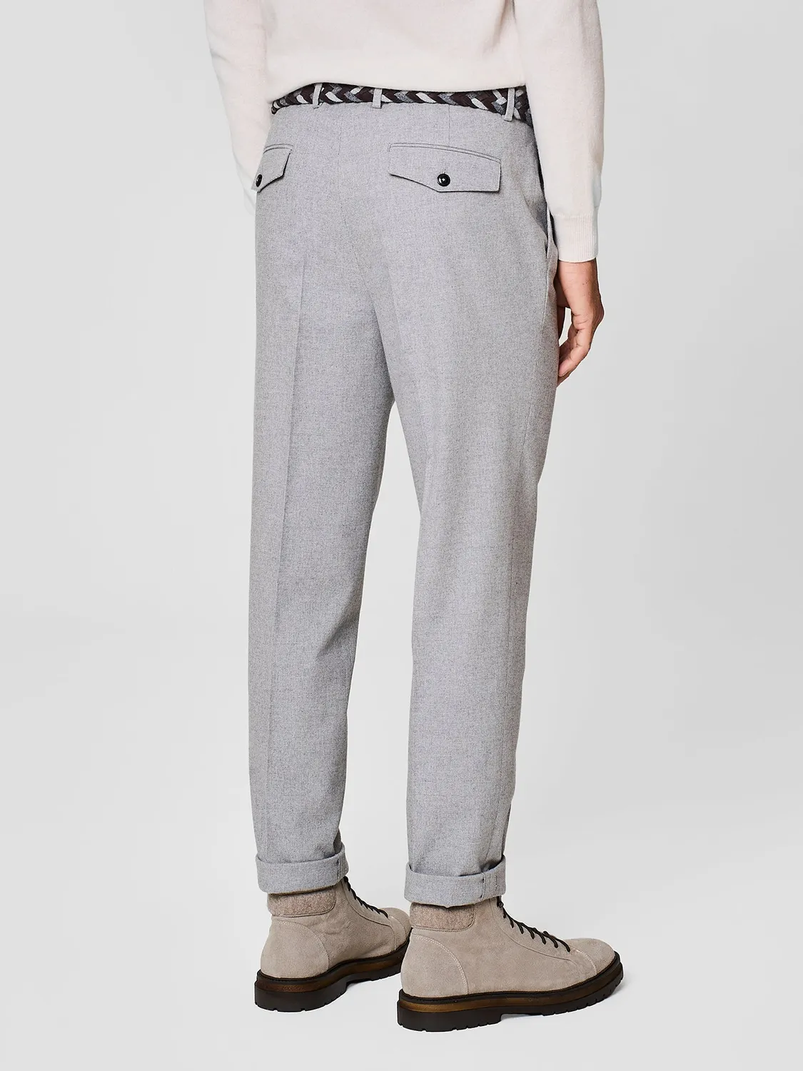 Paul Taylor pied de poule pantalone flanella grigio