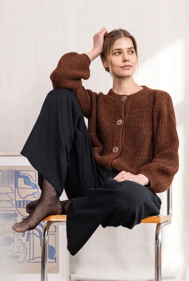 Jyoti - Fair Works Betana cardigan baby alpaca cioccolato