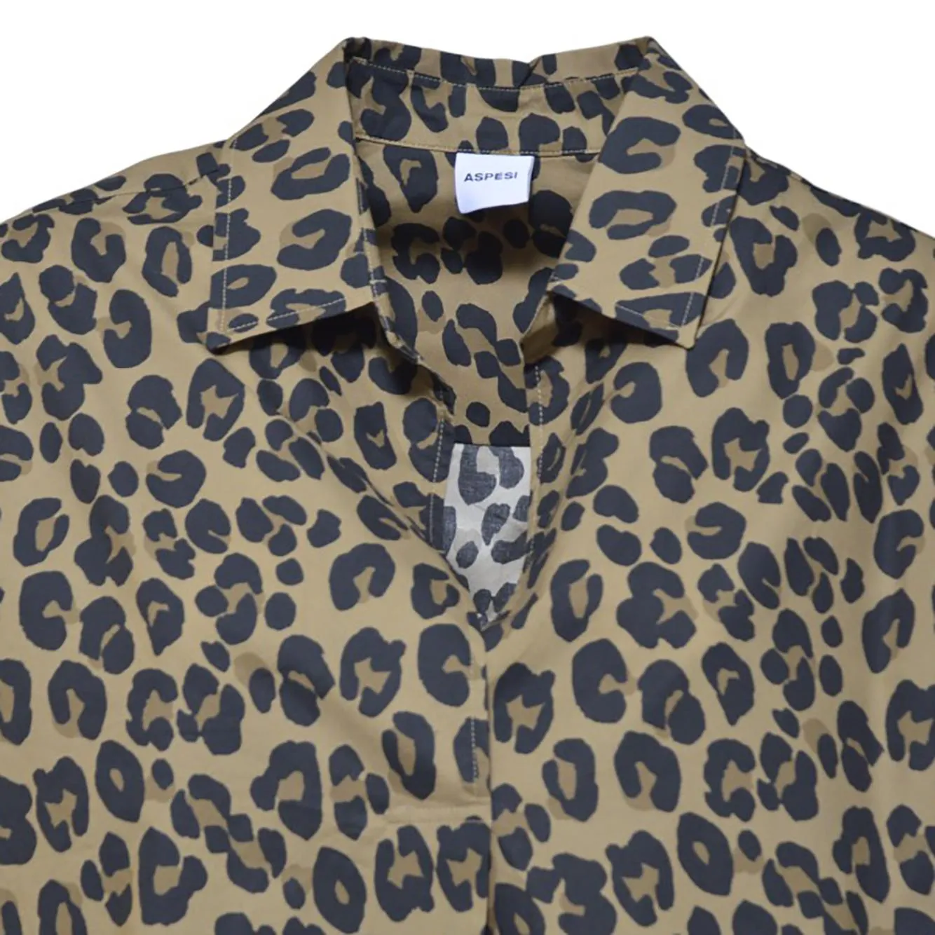Aspesi G5418L109 camicia cotone animalier beige