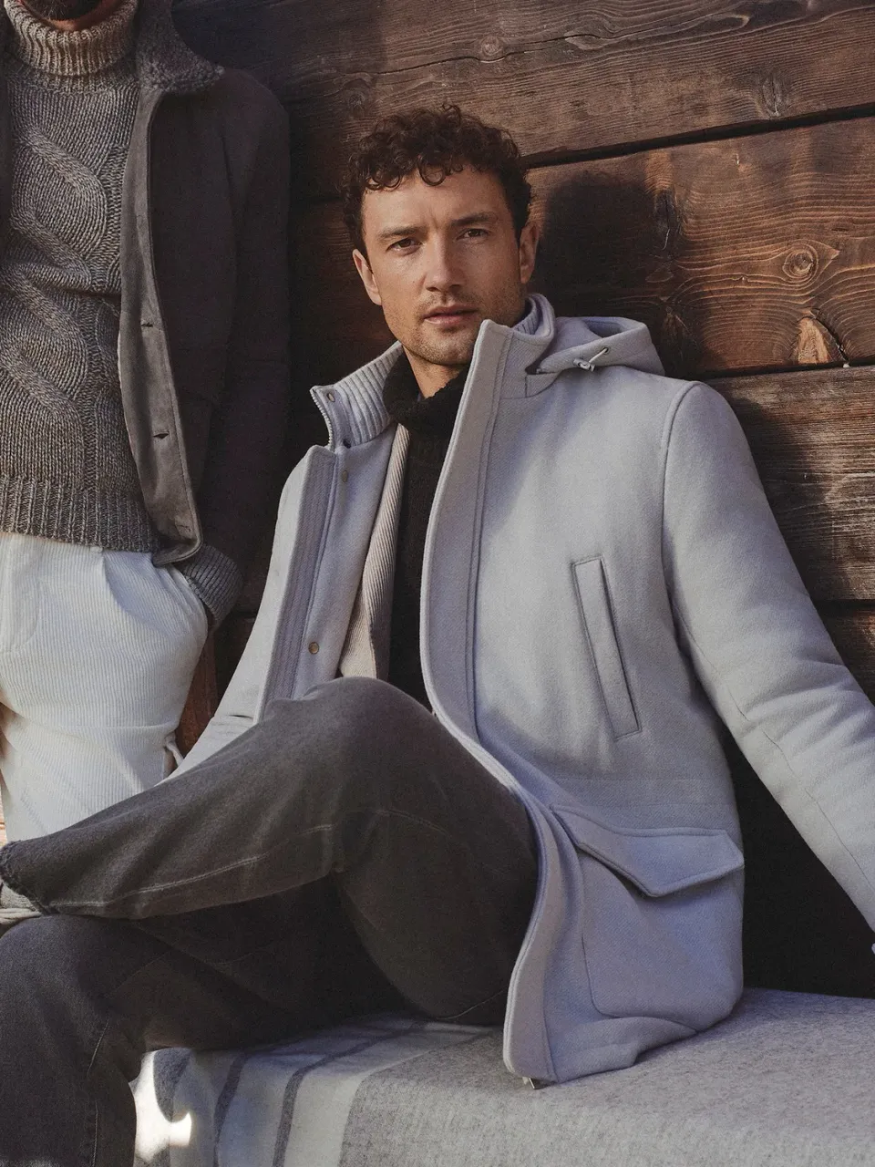 Paul Taylor parka imbottito misto lana burro