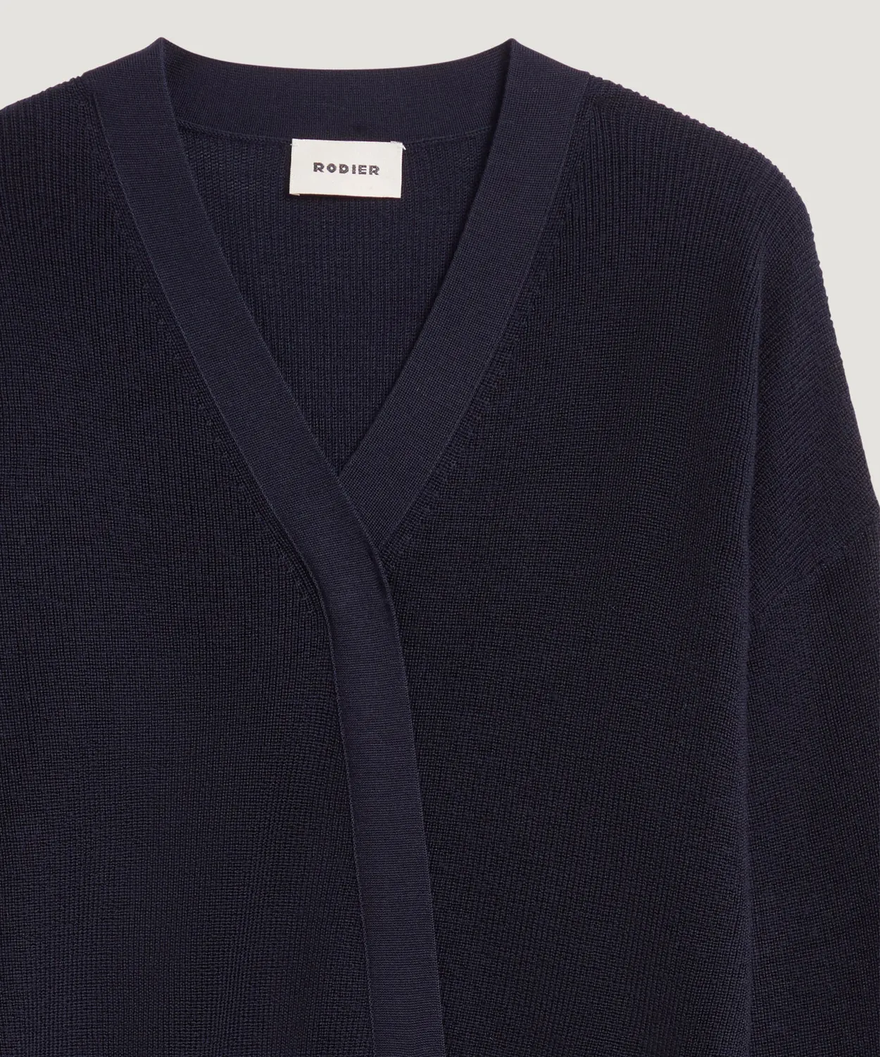 Rodier maglione trompe l'oeil merino blu navy