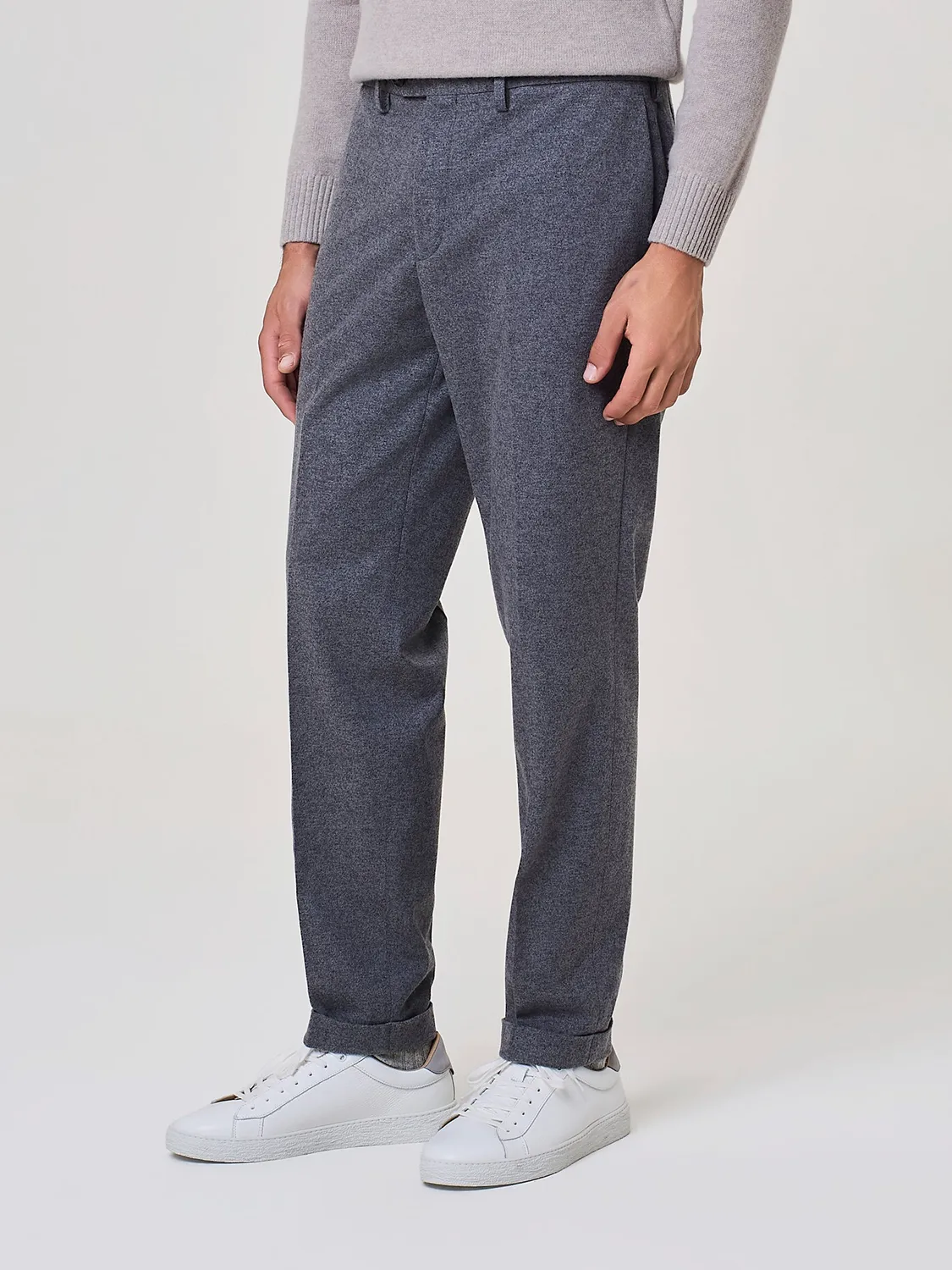 Paul Taylor pantalone jersey misto lana grigio