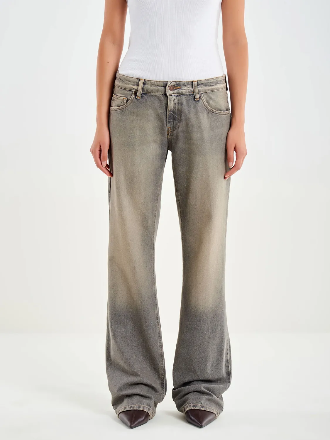 VICOLO Basma Straight jeans grigi vita bassa