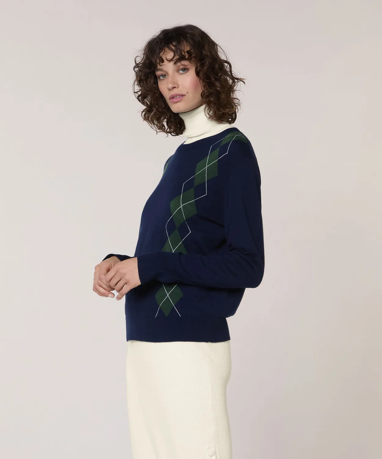 Rodier Maglione jacquard girocollo maglione blu navy L