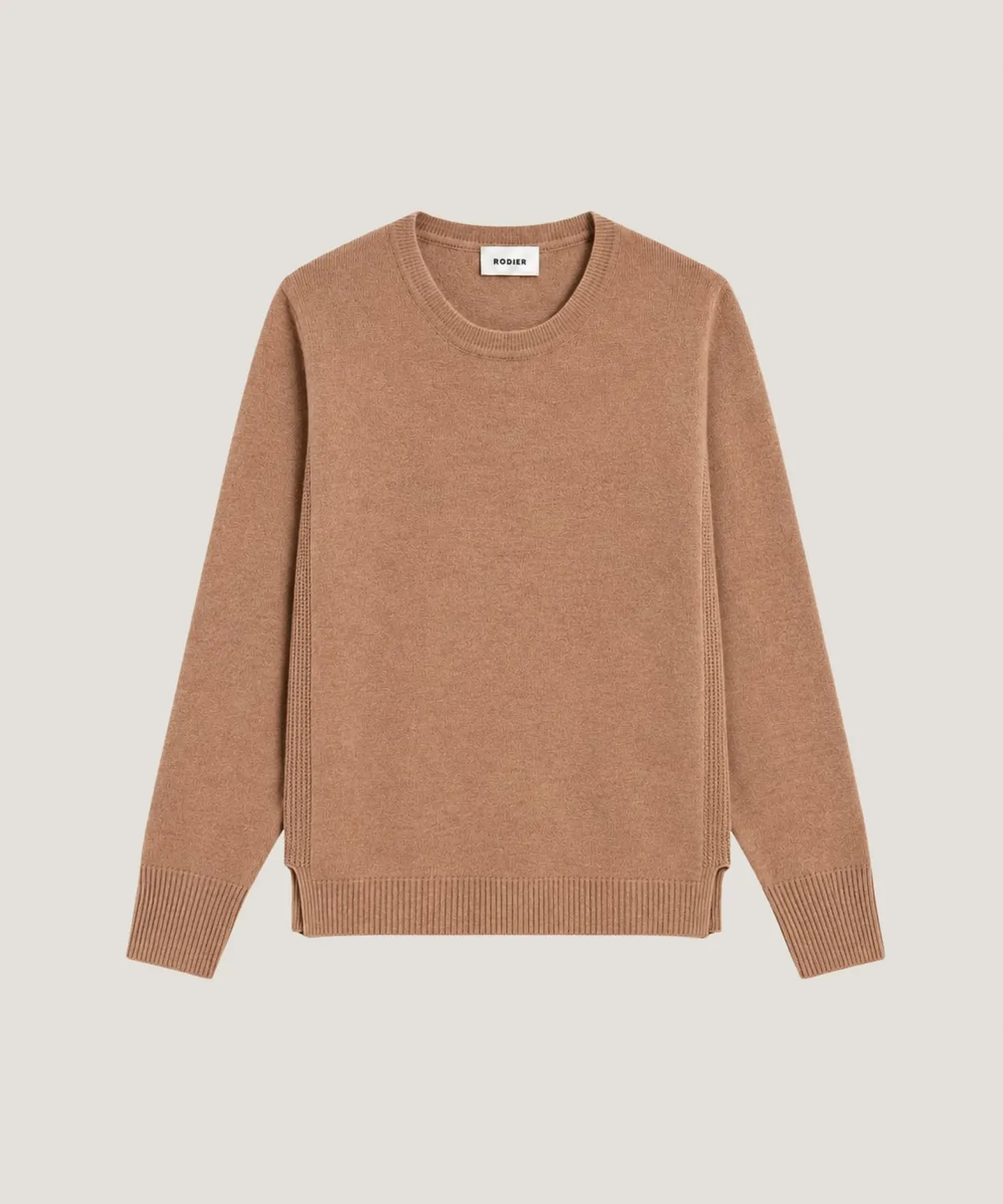 Rodier Maglione girocollo cashmere cammello