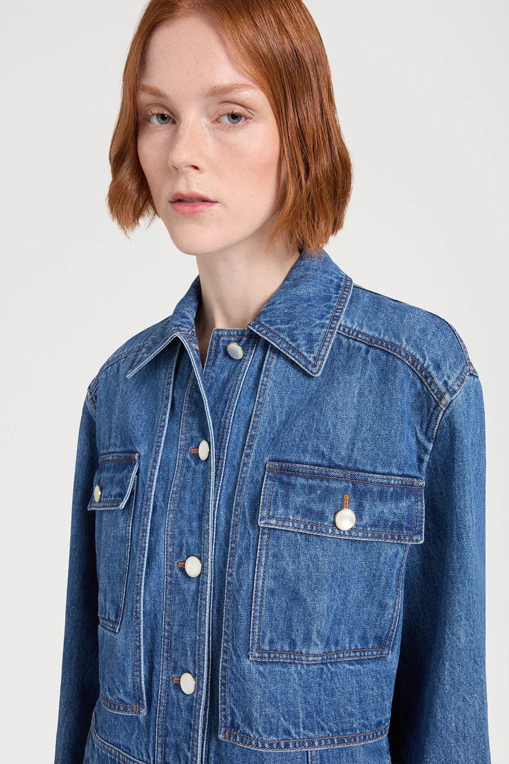 PORTS giacca denim classic blue indaco medio