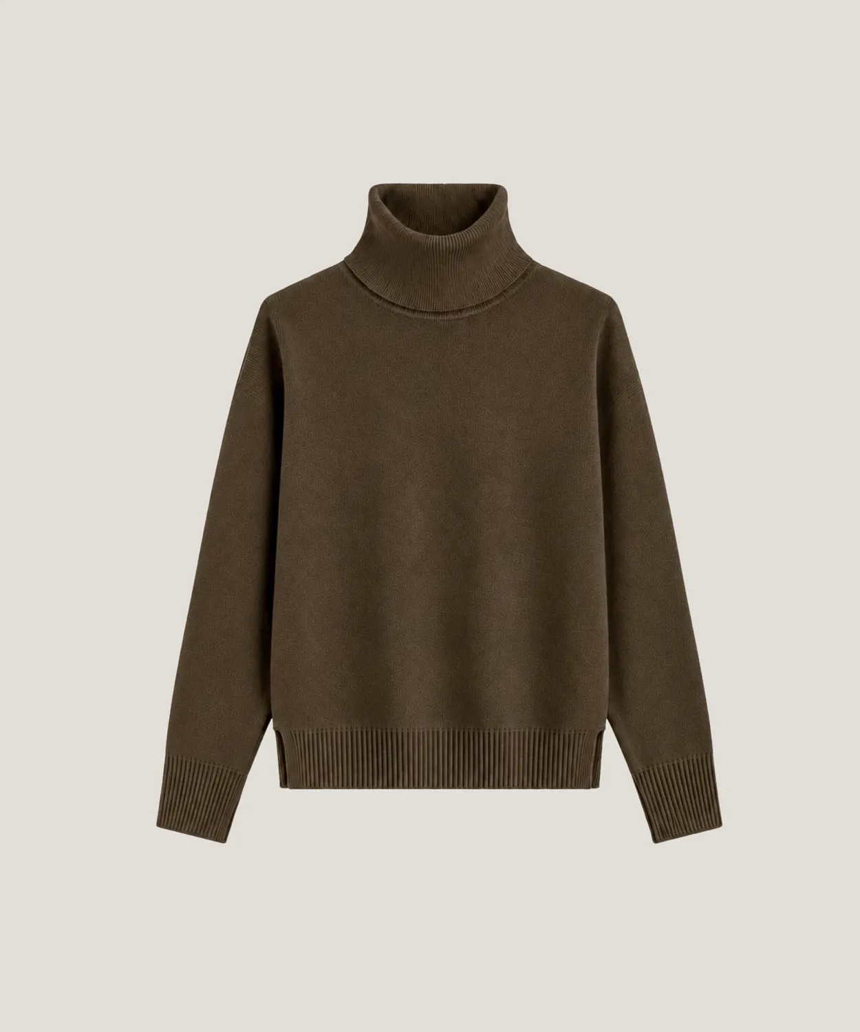 Rodier maglione dolcevita cashmere kaki collo alto