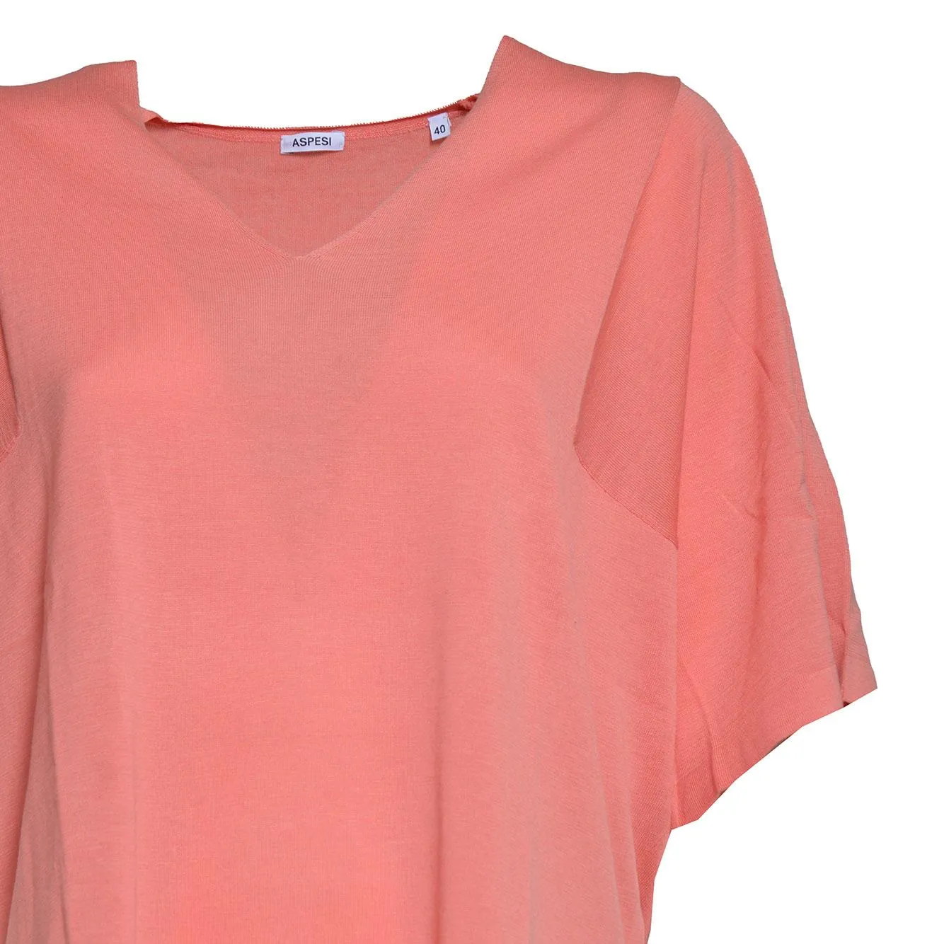 Aspesi 3487M127 T-shirt Maglia Corallo 40 Cotone Seta