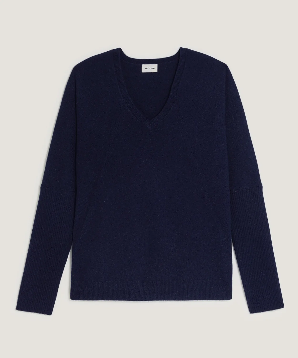 Rodier Maglione cashmere blu navy oversize scollo V