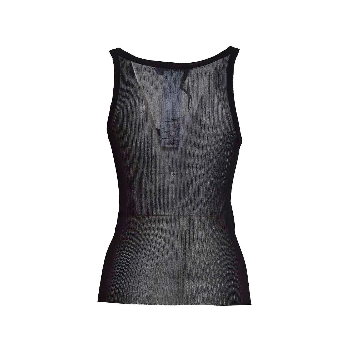 Max Mara Bastia Top seta nero a coste misura L