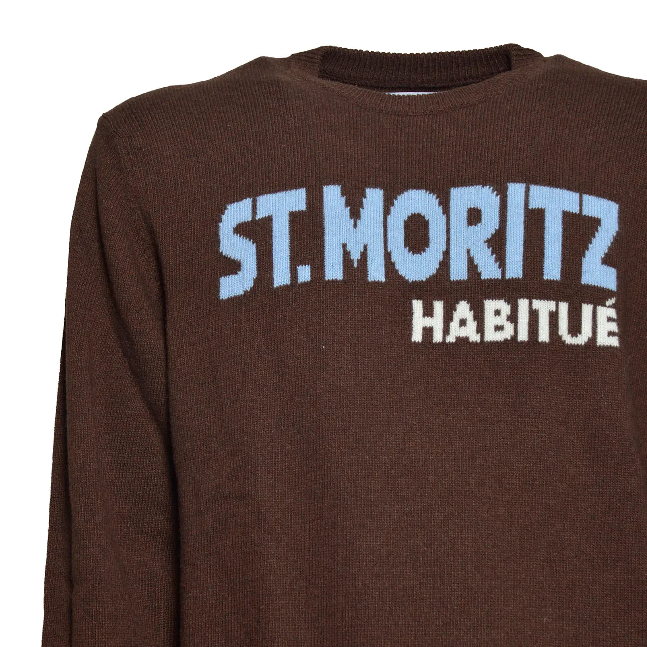 Saint Barth Heron maglione girocollo marrone L misto