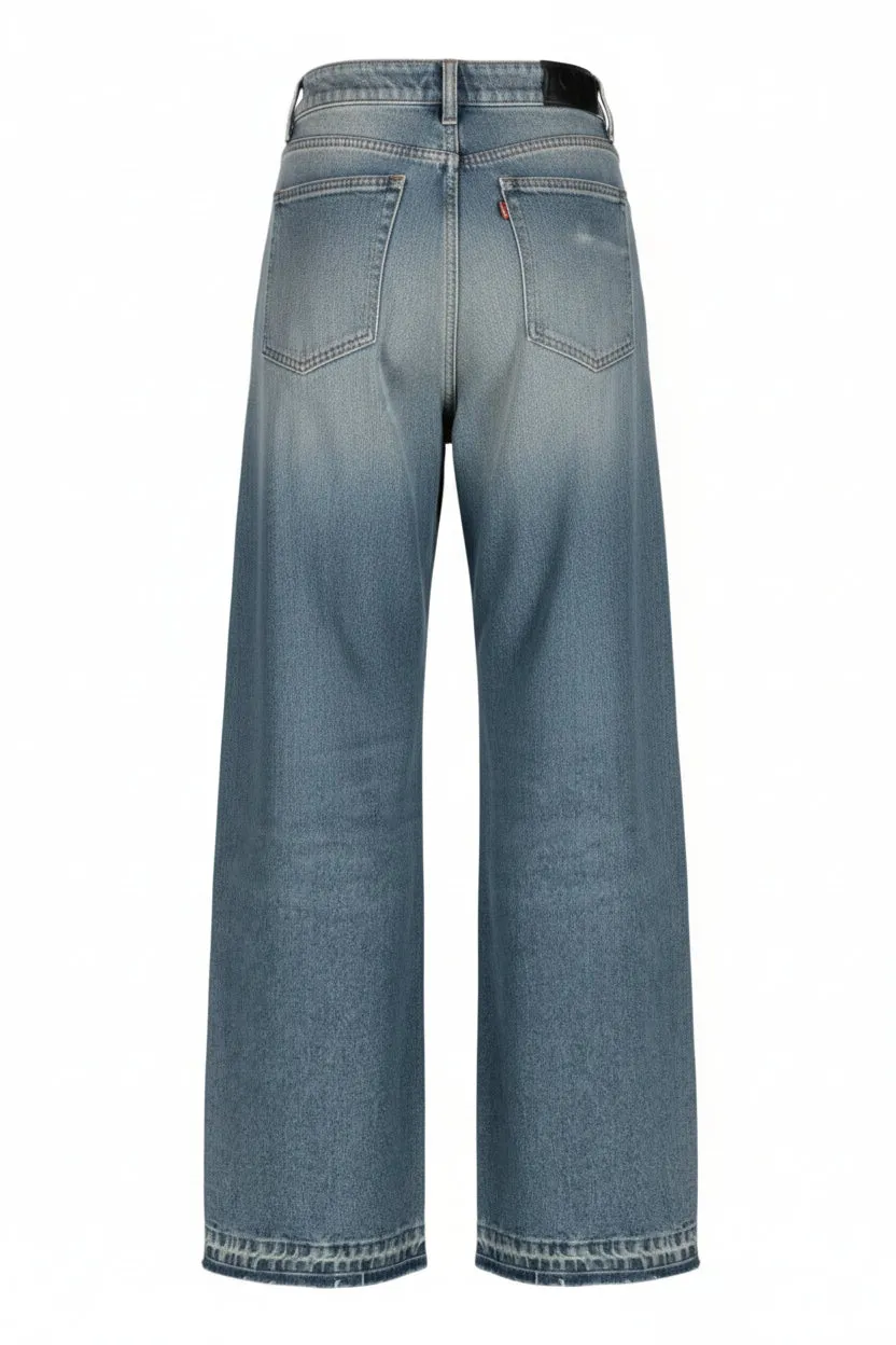 Ports Mid-Rise Wide-Leg Jeans Blu Denim