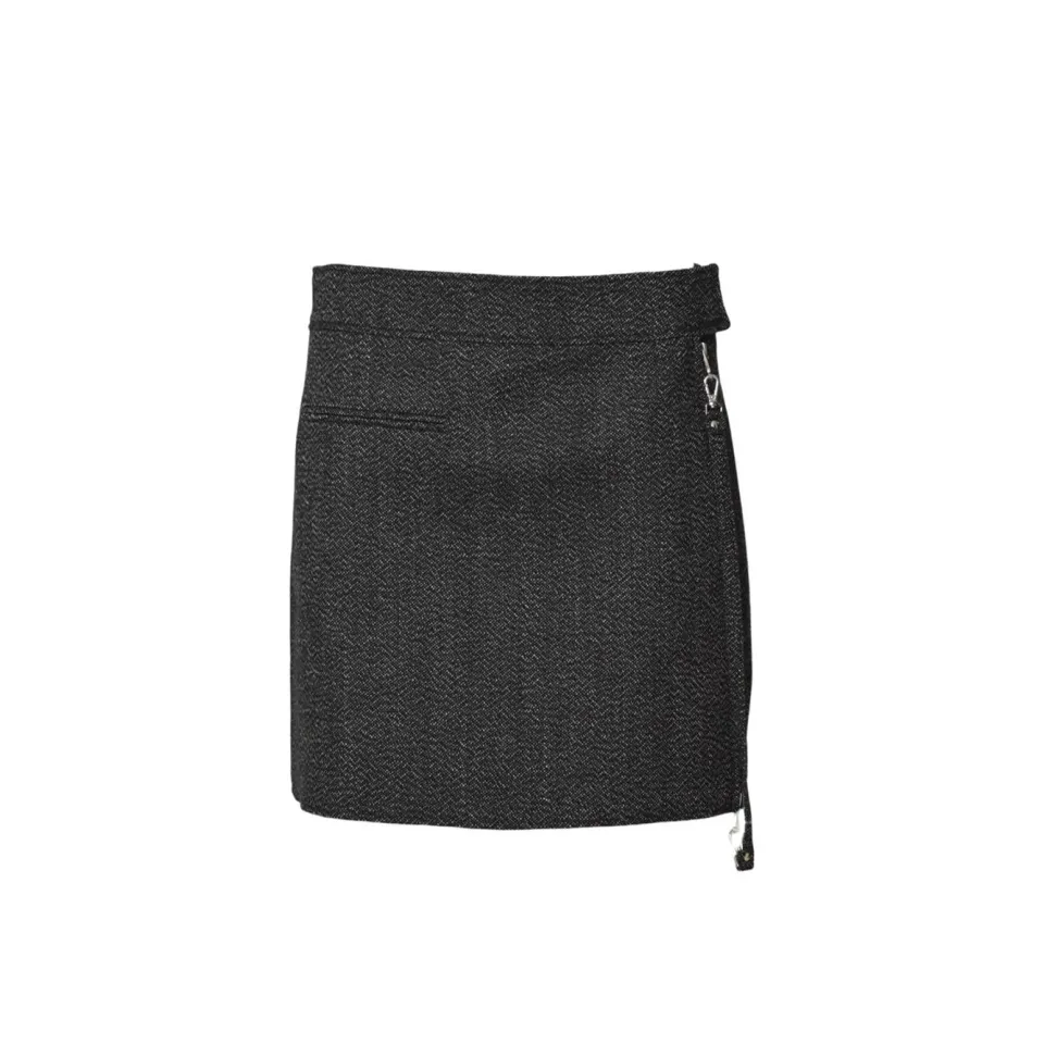 Courrèges 325CJU292WO0144 minigonna nera lana