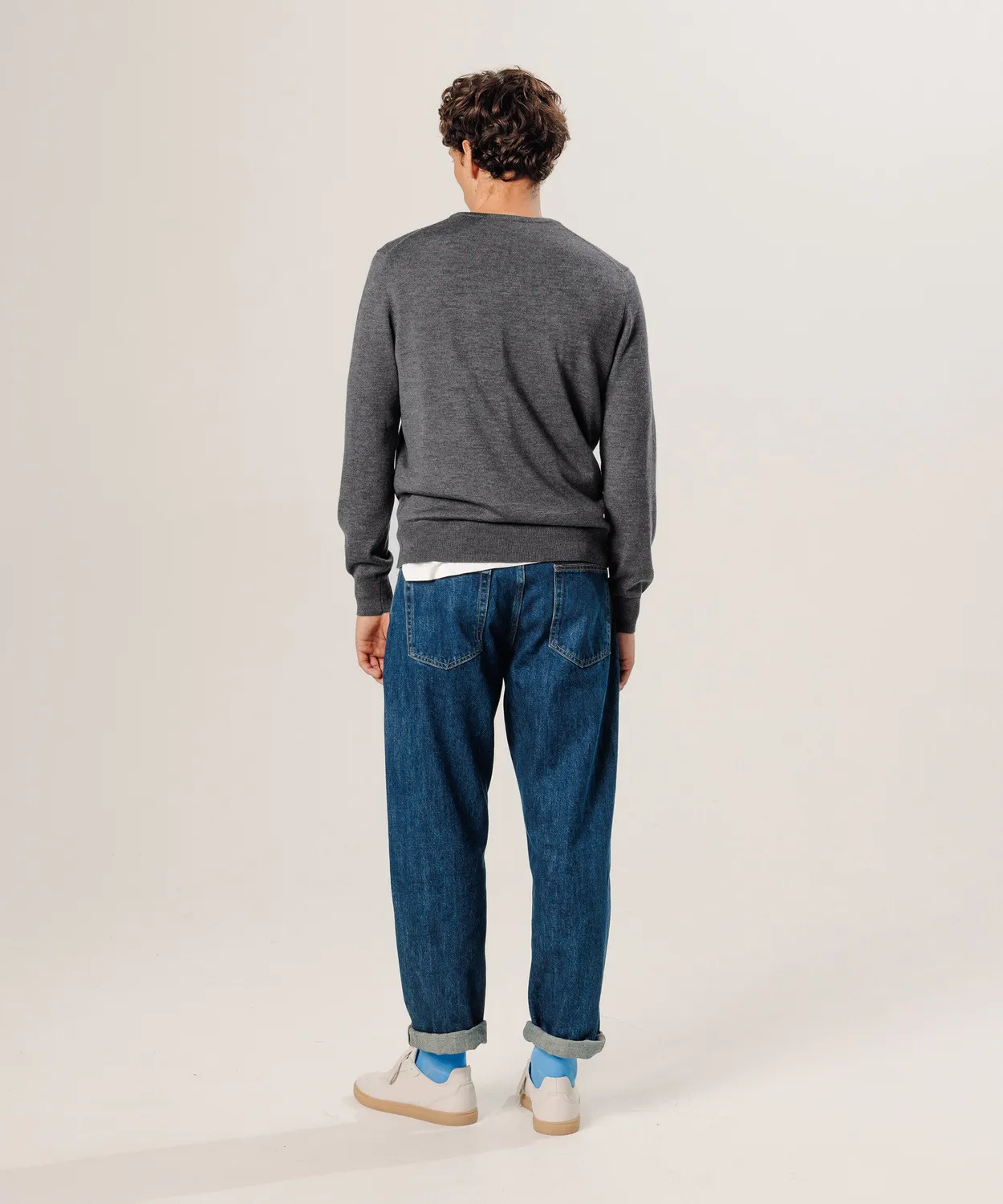 Rodier Maglione Girocollo Uomo Lana Merino Grigio Scuro