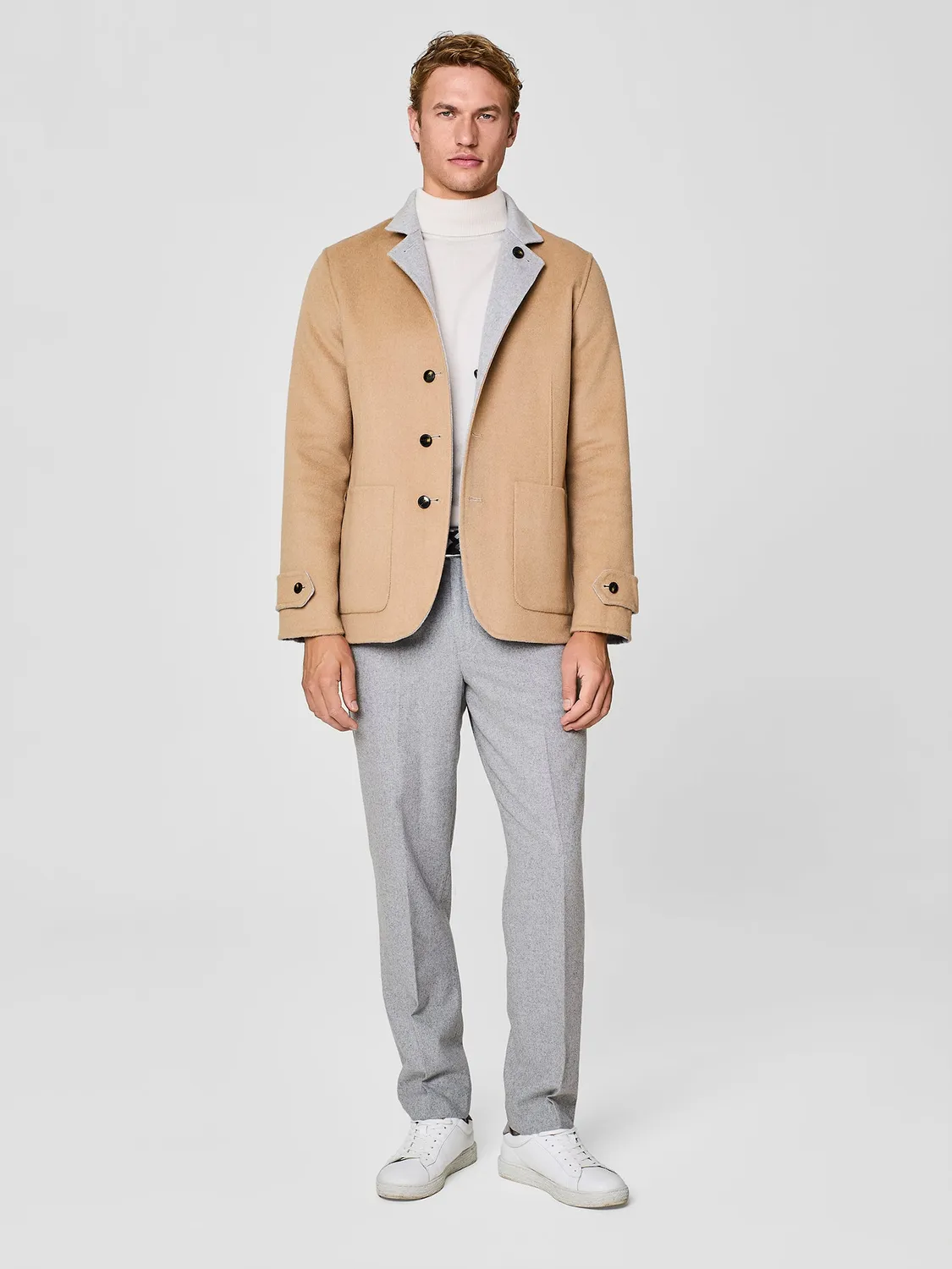 Paul Taylor Overjacket Reversibile Velour Grigio Chiaro Double