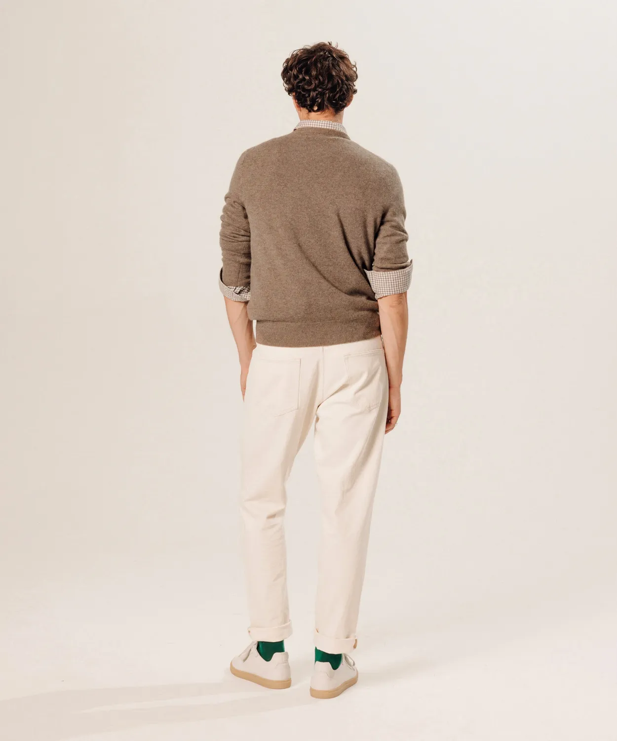 Rodier Maglione Girocollo Uomo Cashmere Tortora Melange
