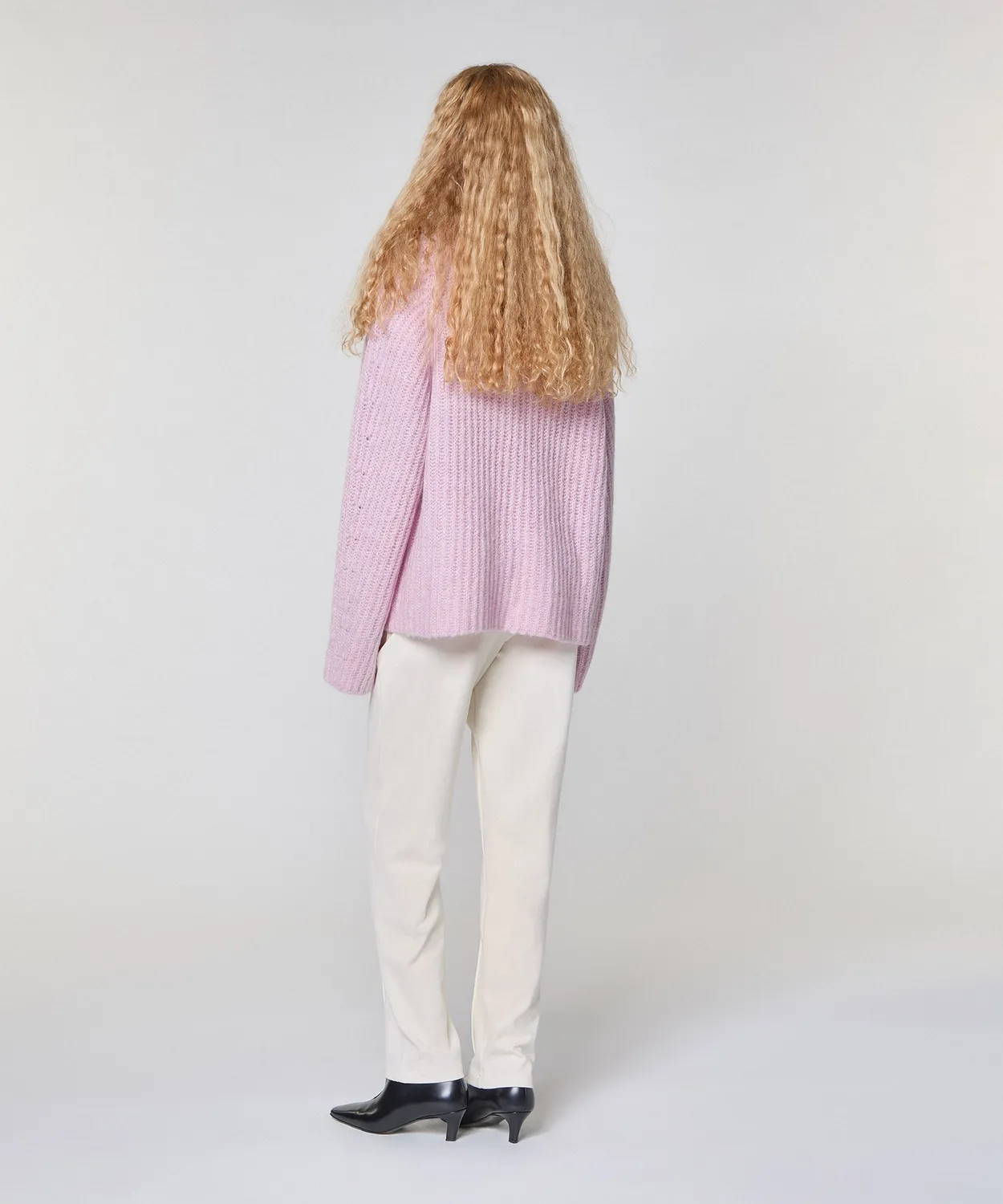 Rodier maglione oversize maglia grossa rosa pallido
