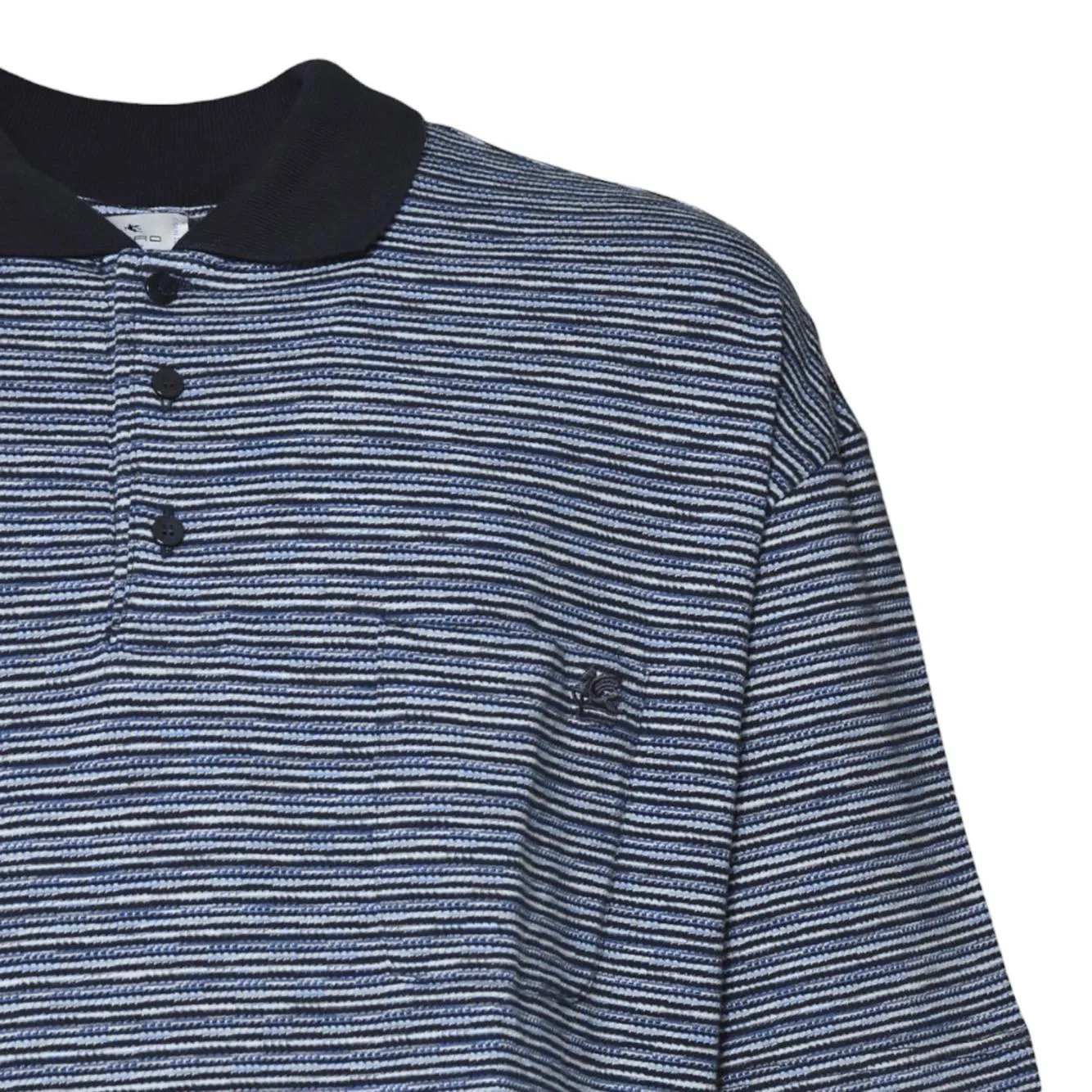 Etro Roma MRMD001599JR503 polo blu righe cotone