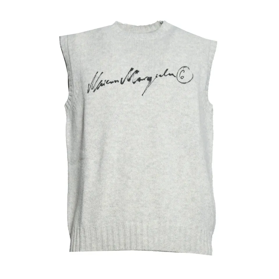 MM6 Maison Margiela SH0FB0028 gilet grigio lana