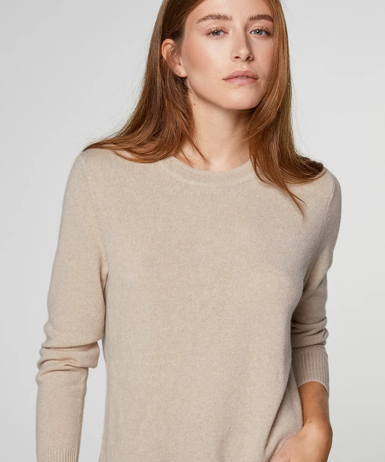 Rodier Maglione Girocollo Donna Cashmere Beige