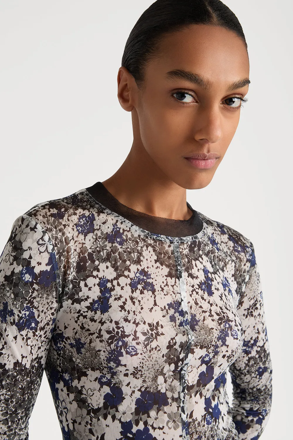 PORTS Floral Fusion Blouse camicia floreale navy black