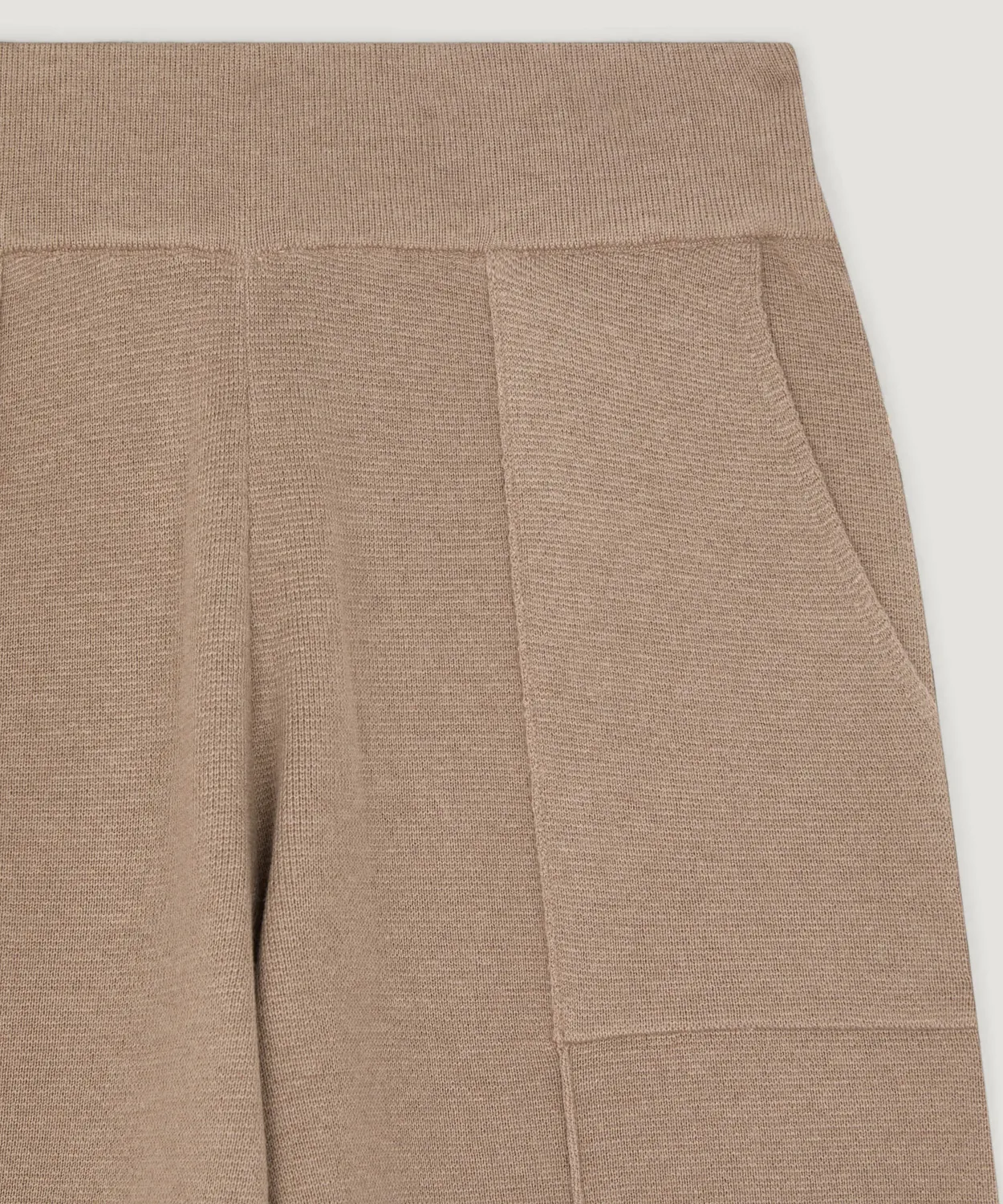 Rodier Pantaloni Larghi Maglia Marrone Moka Vita Elastica