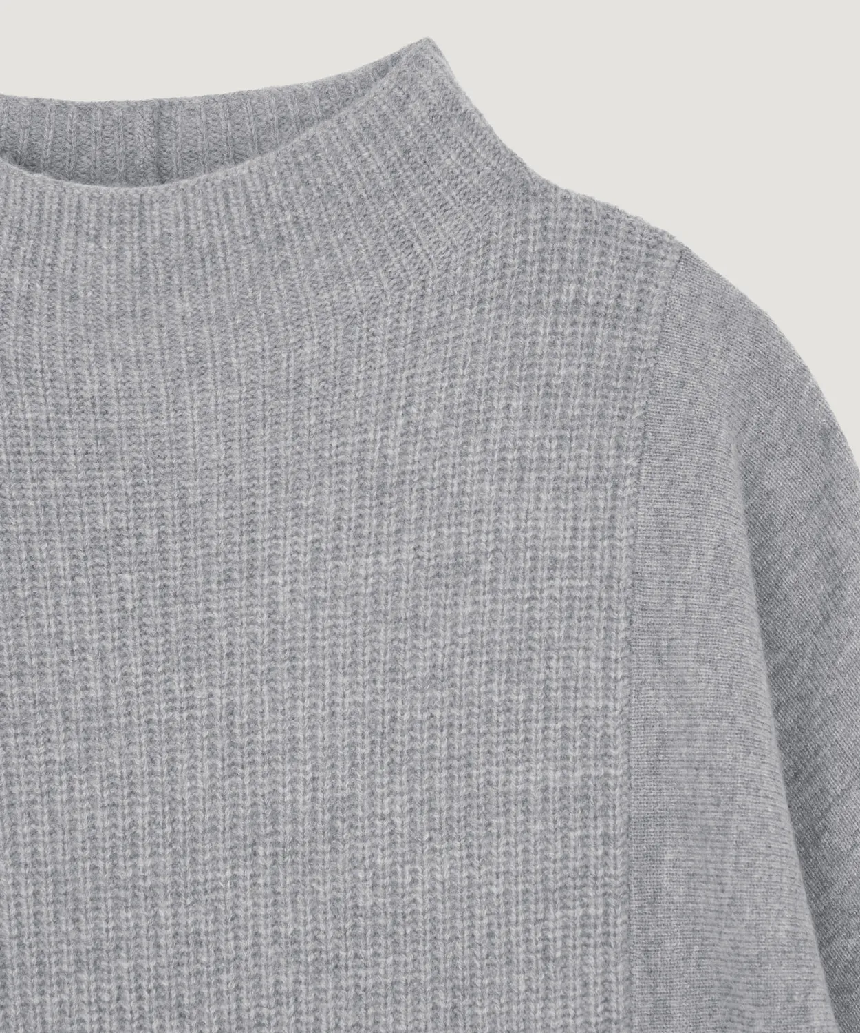 Rodier maglia collo alto lana cashmere grigio ampia
